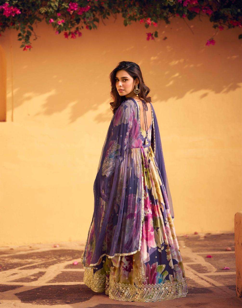 RANI BY SAYURI DESIGNER IN PREMIUM REAL CHINON SILK FRONT AND BACK EMBROIDERED WITH DUPATTA 