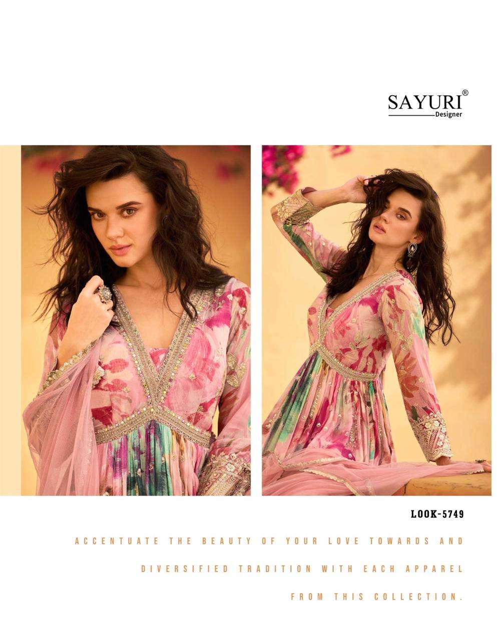 RANI BY SAYURI DESIGNER IN PREMIUM REAL CHINON SILK FRONT AND BACK EMBROIDERED WITH DUPATTA 