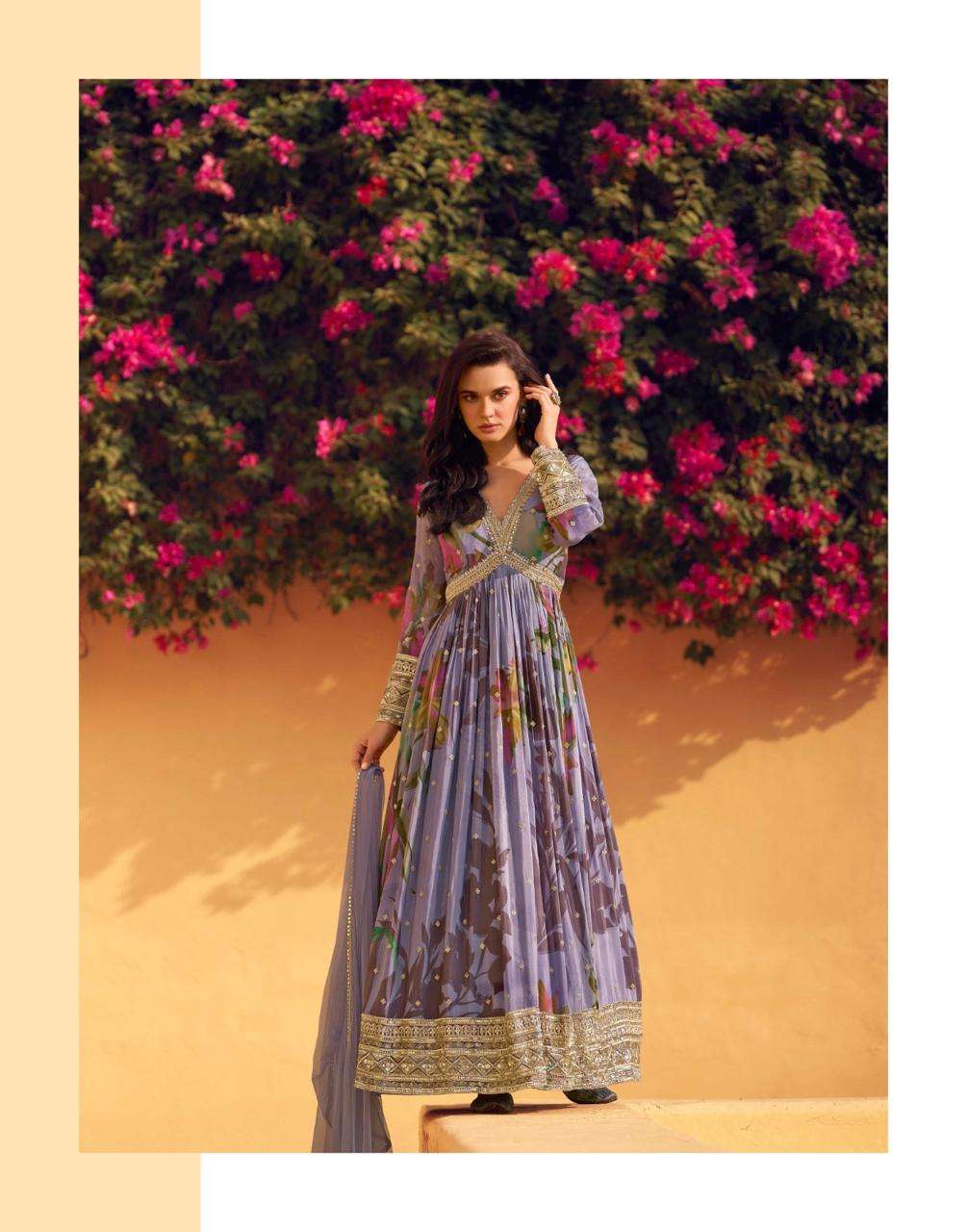 RANI BY SAYURI DESIGNER IN PREMIUM REAL CHINON SILK FRONT AND BACK EMBROIDERED WITH DUPATTA 