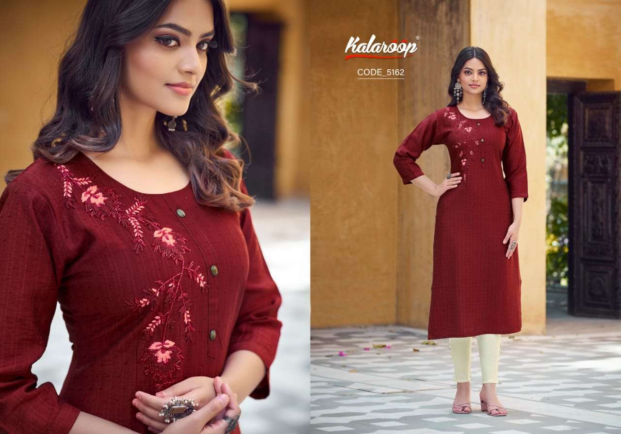 RECTANGLE BY KALAROOP IN VISCOSE WITH HEAVY KHATLI NECK WORK