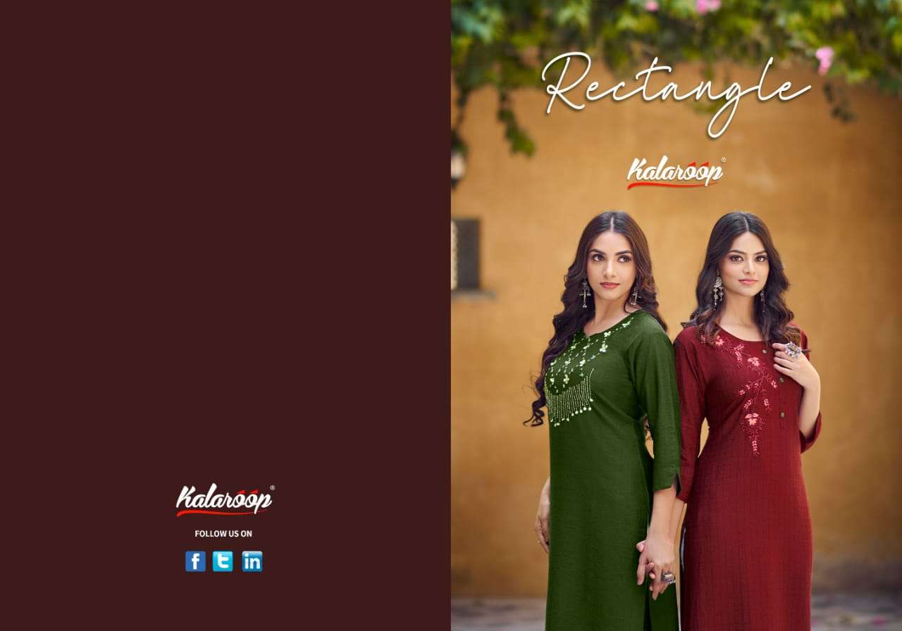 RECTANGLE BY KALAROOP IN VISCOSE WITH HEAVY KHATLI NECK WORK