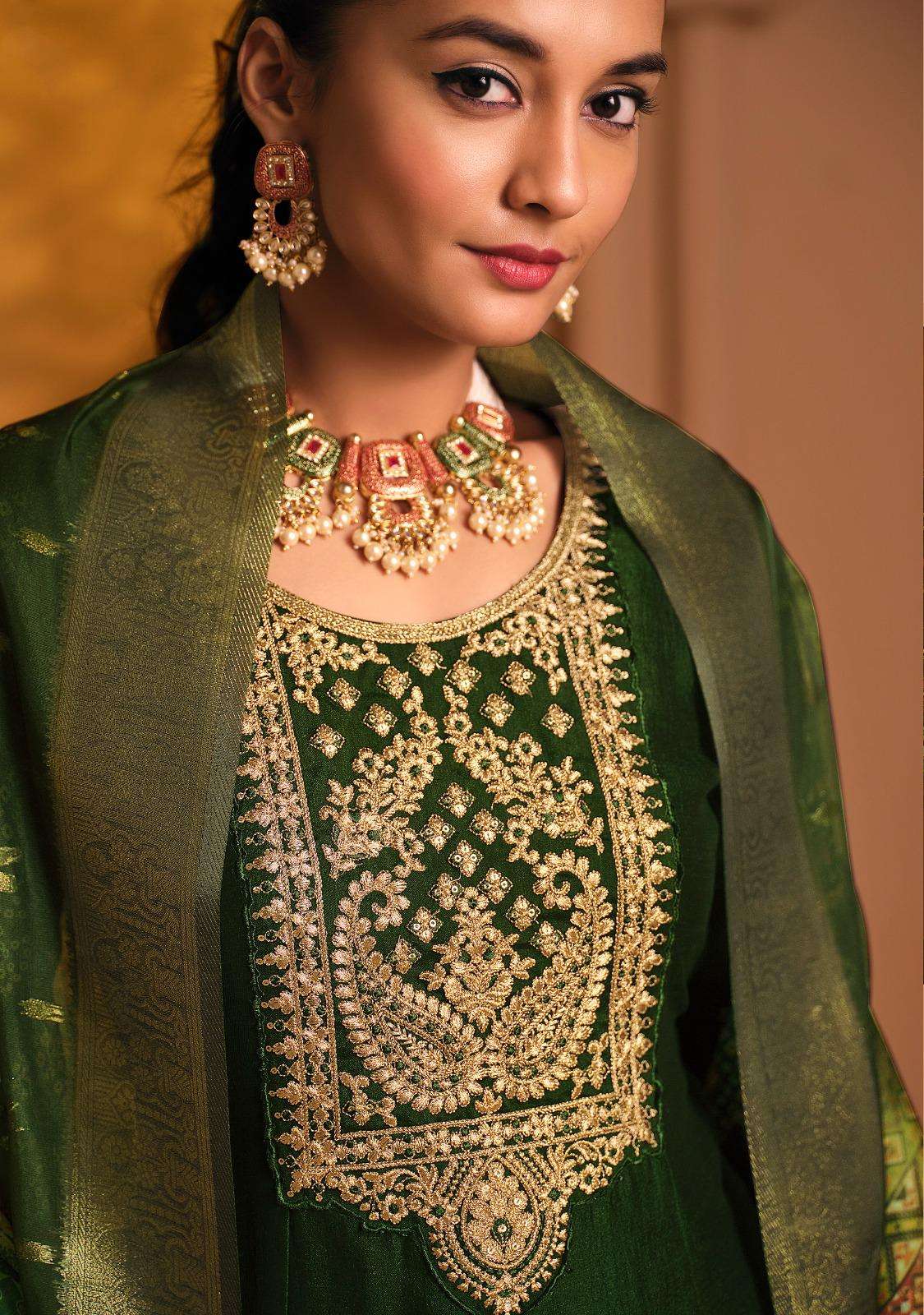 SHAYARI BY LADY & LEELA ANARKALI STYLE DRESS WITH EMBROIDERY ON VICHITRA SILK FABRIC & INNER