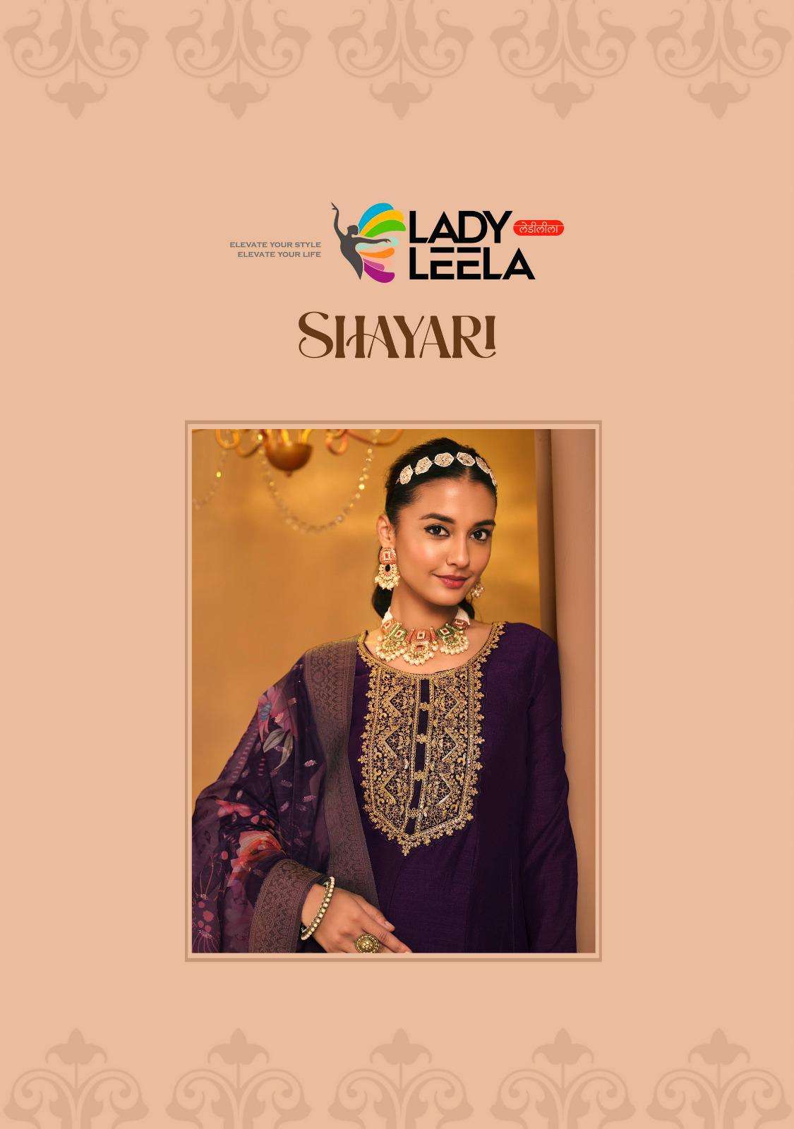 SHAYARI BY LADY & LEELA ANARKALI STYLE DRESS WITH EMBROIDERY ON VICHITRA SILK FABRIC & INNER