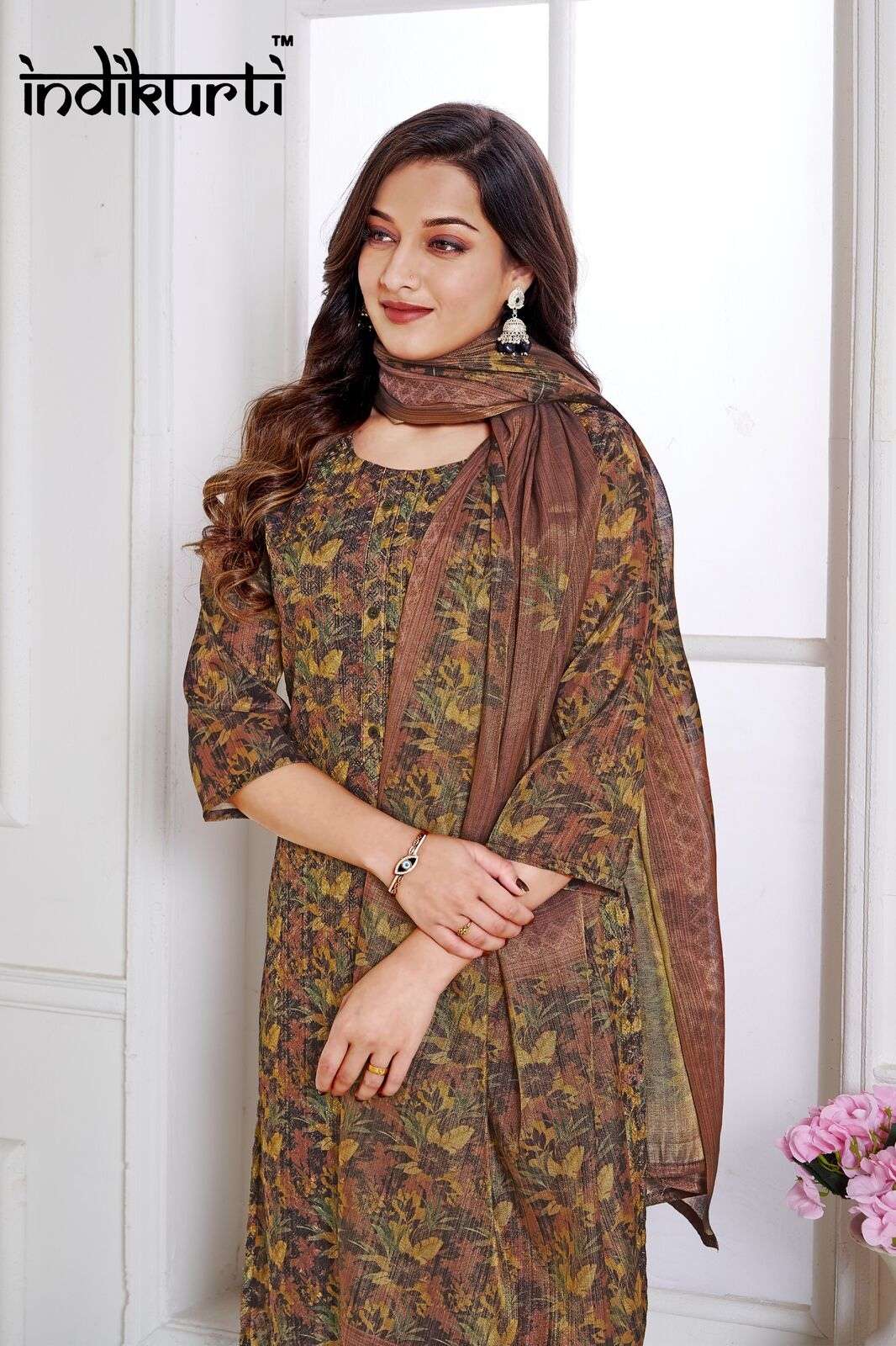 SHIVANI-3 BY INDIKURTI IN SCHIFFLI PREMIUM ERODE SILK WITH HANDWORK