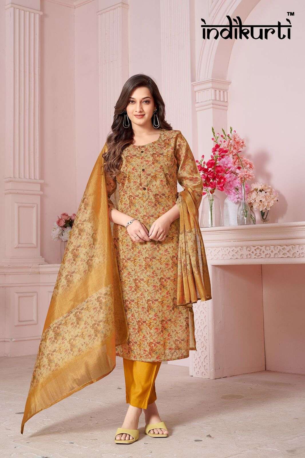 SHIVANI-3 BY INDIKURTI IN SCHIFFLI PREMIUM ERODE SILK WITH HANDWORK