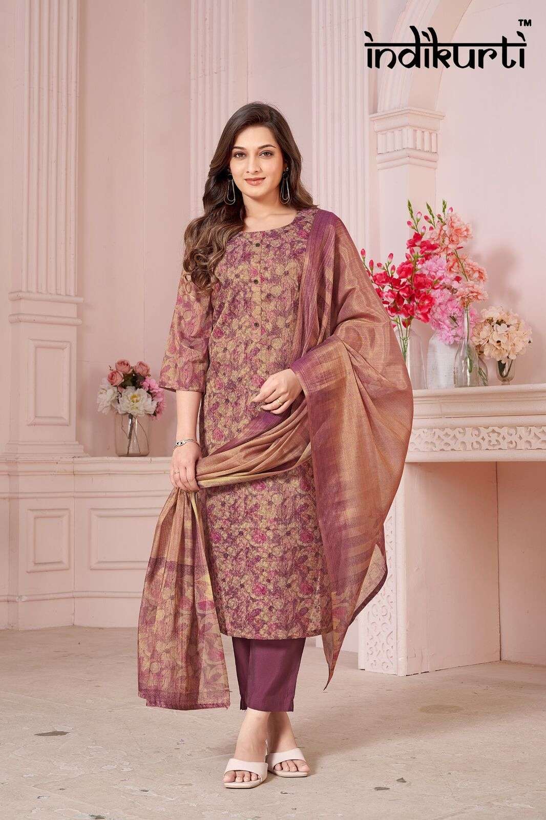 SHIVANI-3 BY INDIKURTI IN SCHIFFLI PREMIUM ERODE SILK WITH HANDWORK