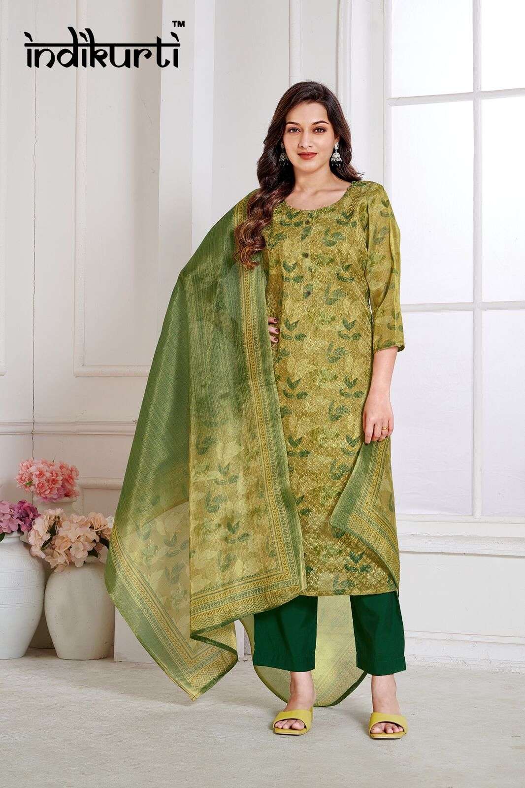 SHIVANI-3 BY INDIKURTI IN SCHIFFLI PREMIUM ERODE SILK WITH HANDWORK