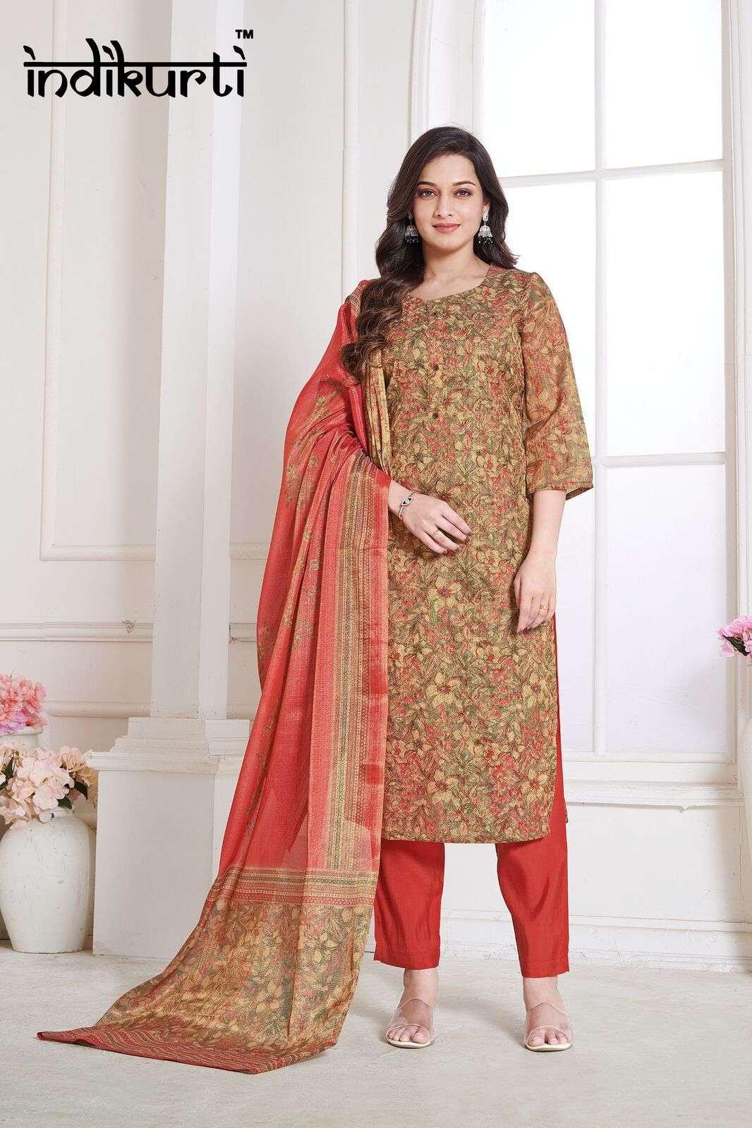 SHIVANI-3 BY INDIKURTI IN SCHIFFLI PREMIUM ERODE SILK WITH HANDWORK