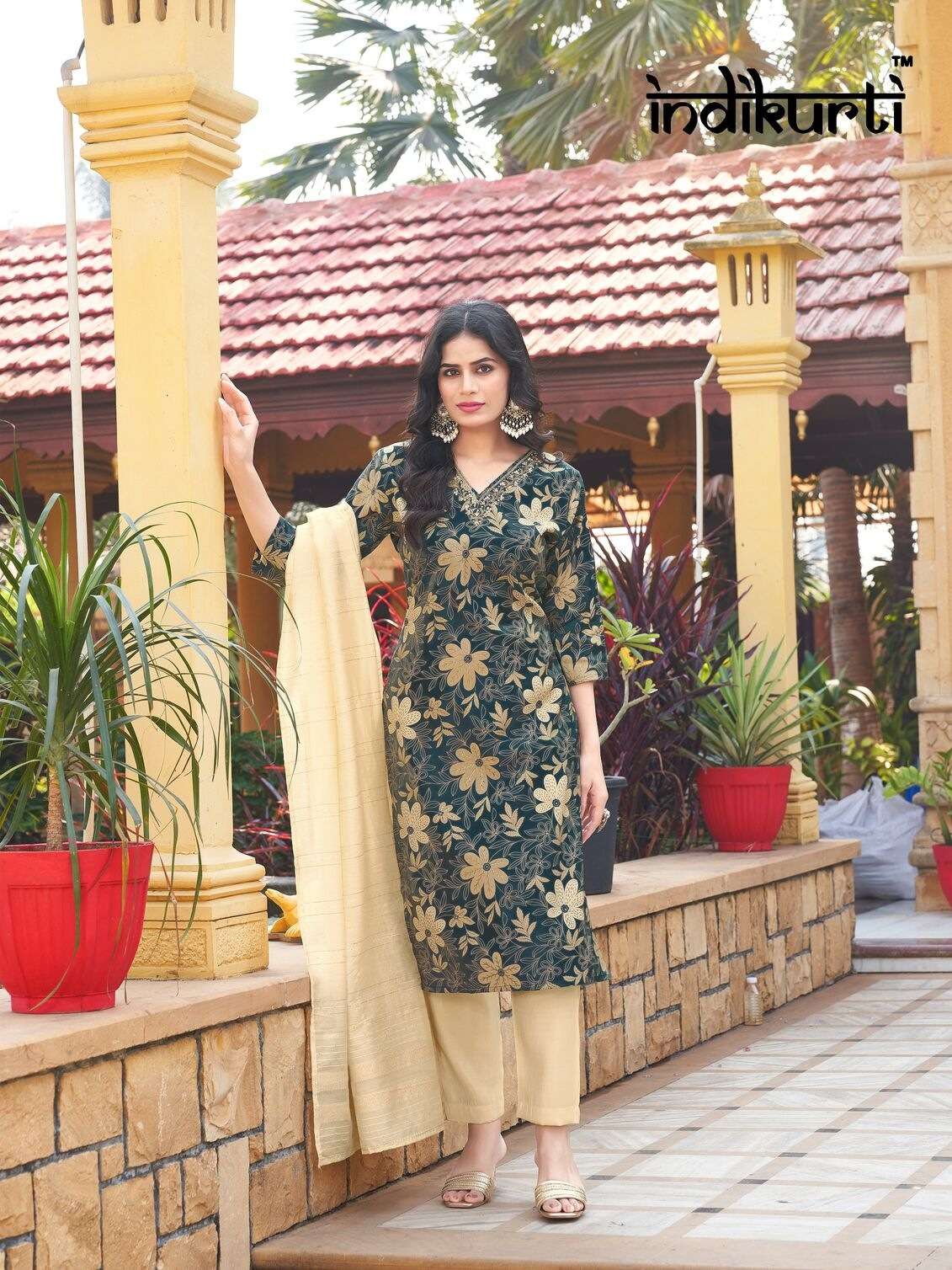 SHREYA BY INDIKURTI SHIMMER VETICAN FOIL PRINT AND PV ROMAN FOIL PRINT