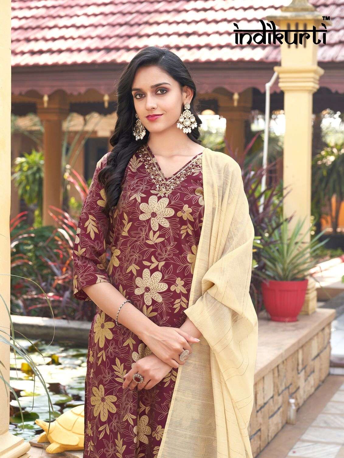 SHREYA BY INDIKURTI SHIMMER VETICAN FOIL PRINT AND PV ROMAN FOIL PRINT