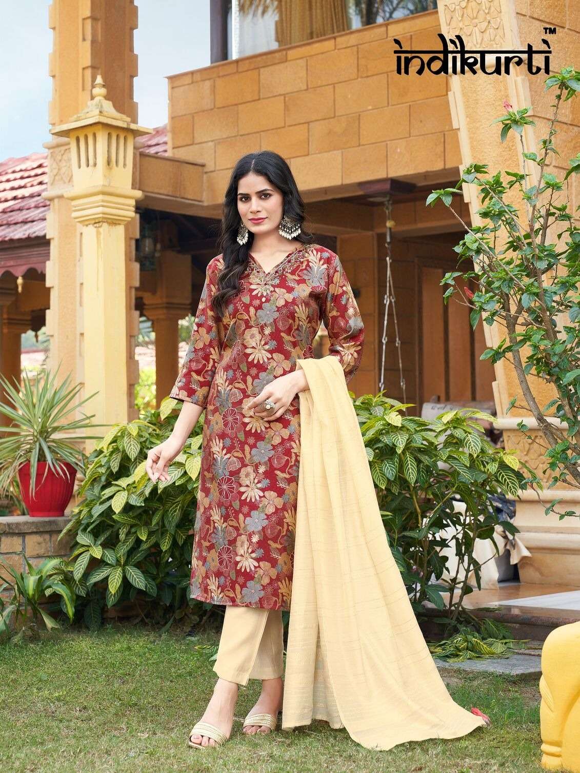 SHREYA BY INDIKURTI SHIMMER VETICAN FOIL PRINT AND PV ROMAN FOIL PRINT