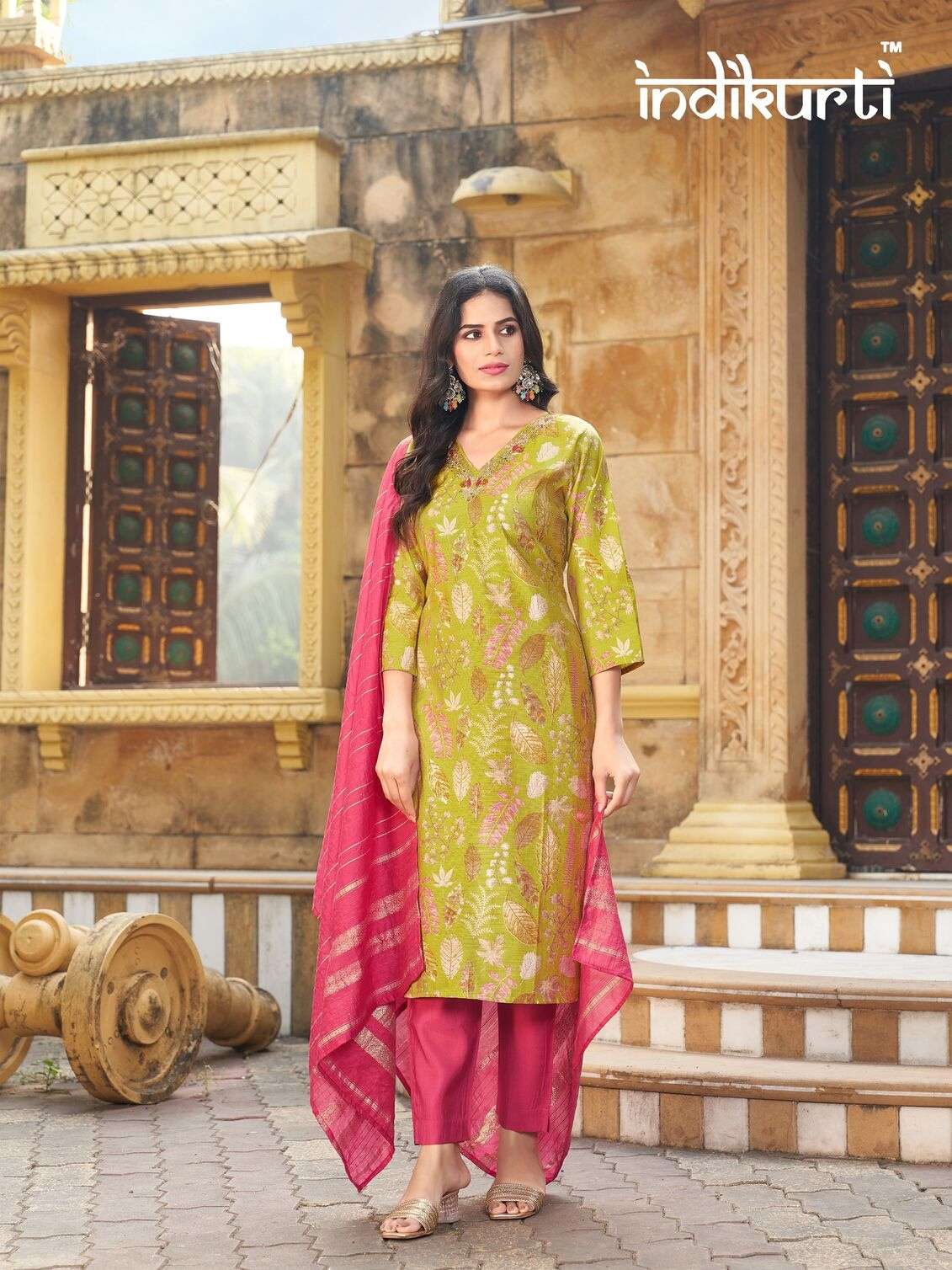 SHREYA BY INDIKURTI SHIMMER VETICAN FOIL PRINT AND PV ROMAN FOIL PRINT
