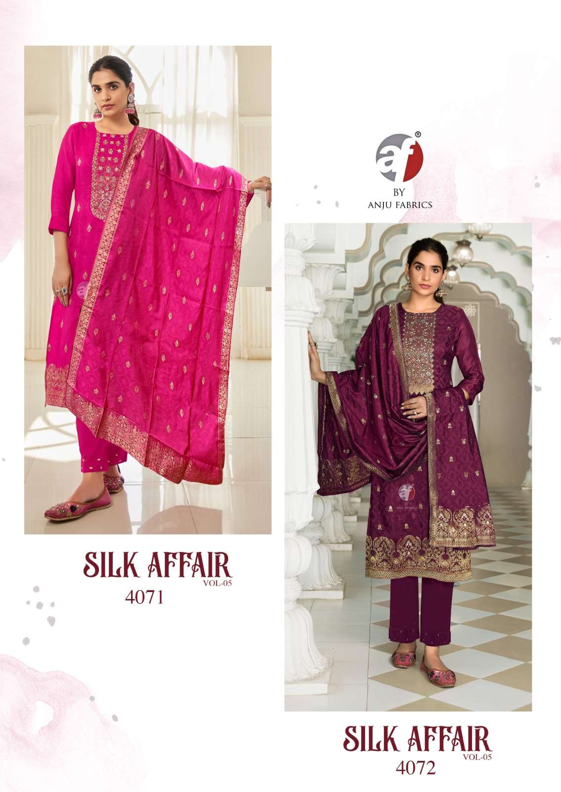 SILK AFFAIR VOL-5 BY ANJU FABRICS IN PURE DOLA SILK WITH JACQUARD 