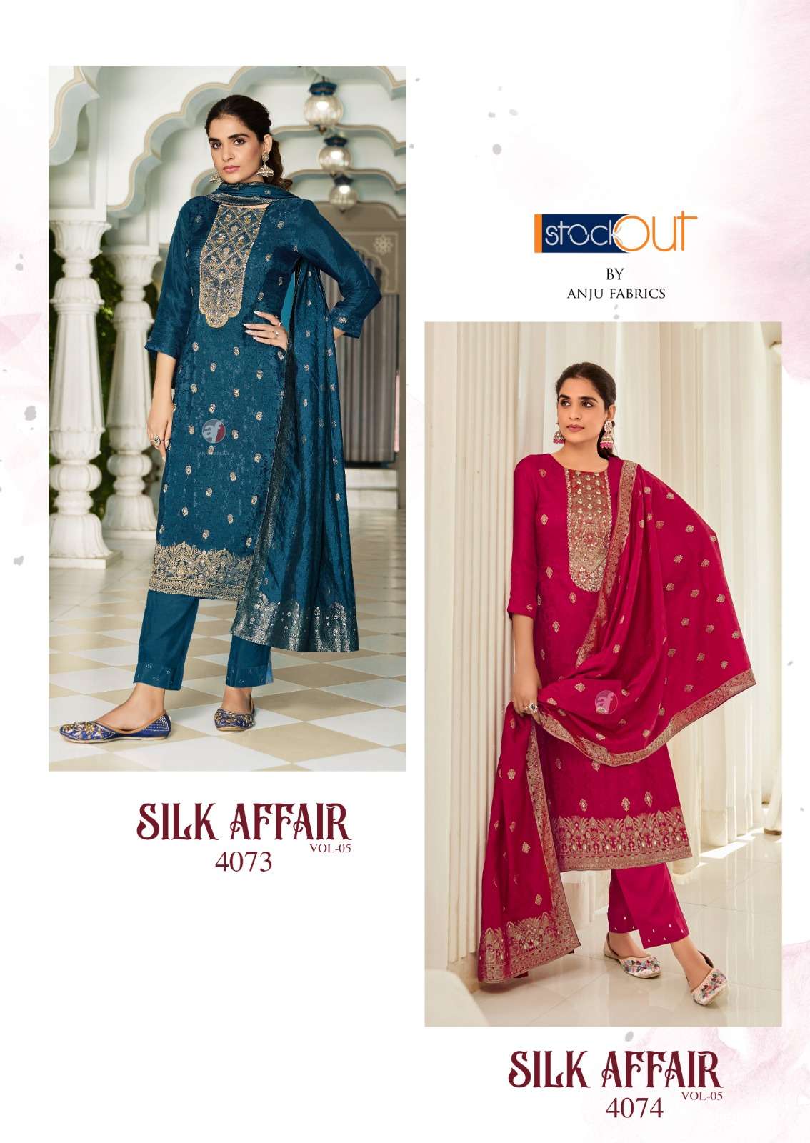 SILK AFFAIR VOL-5 BY ANJU FABRICS IN PURE DOLA SILK WITH JACQUARD 