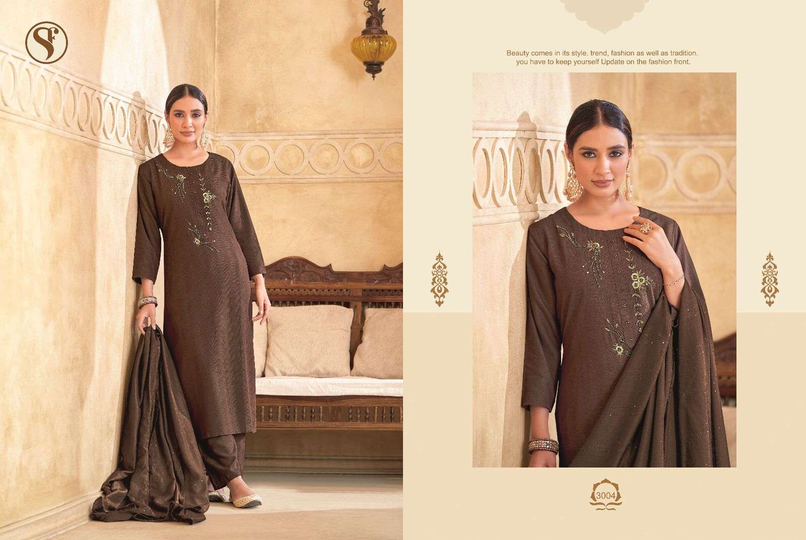 STONE VOL-3 BY SWEETY FASHION IN RAYON WITH HANDWORK WITH FANCY SILK BASE DUPATTA