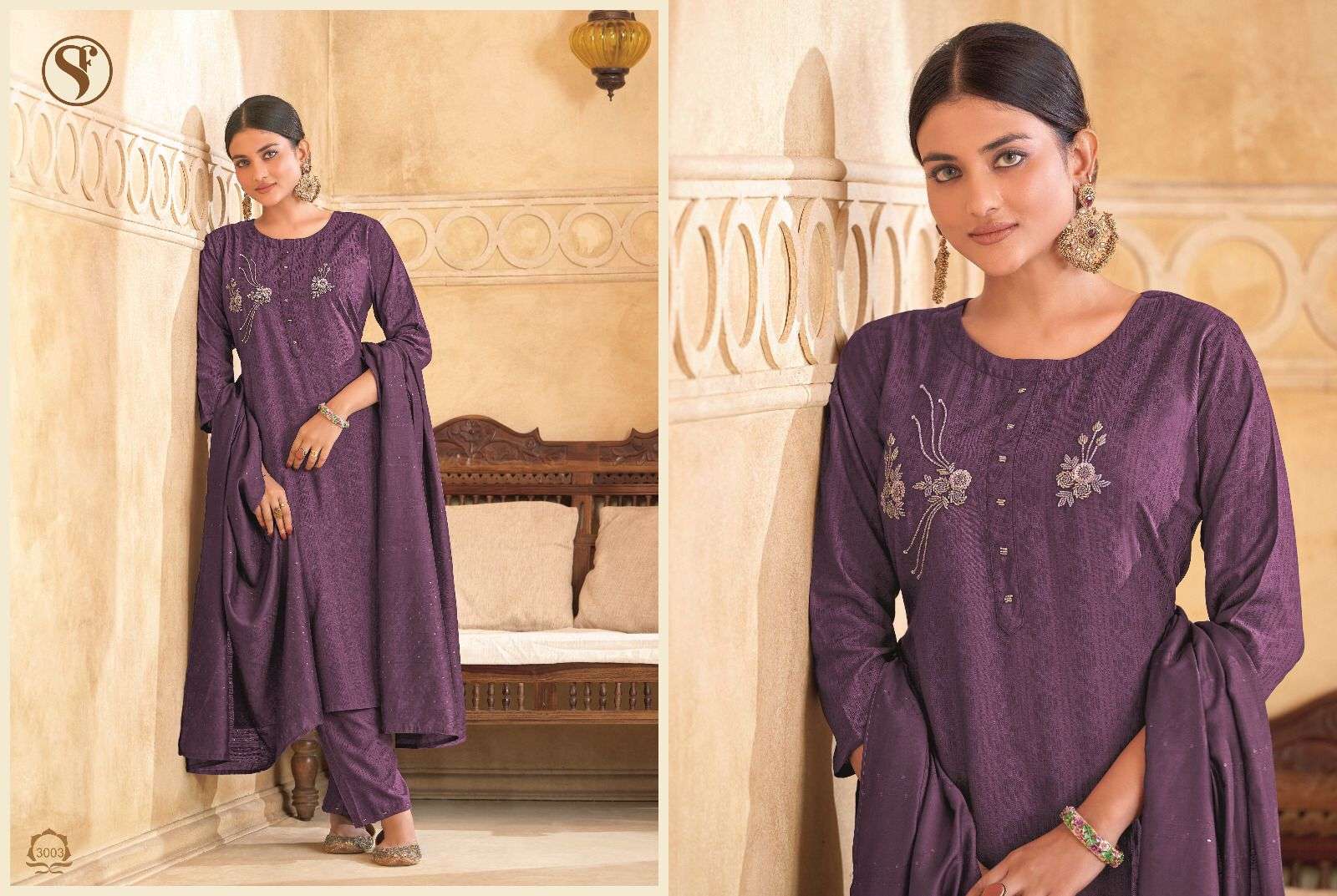 STONE VOL-3 BY SWEETY FASHION IN RAYON WITH HANDWORK WITH FANCY SILK BASE DUPATTA