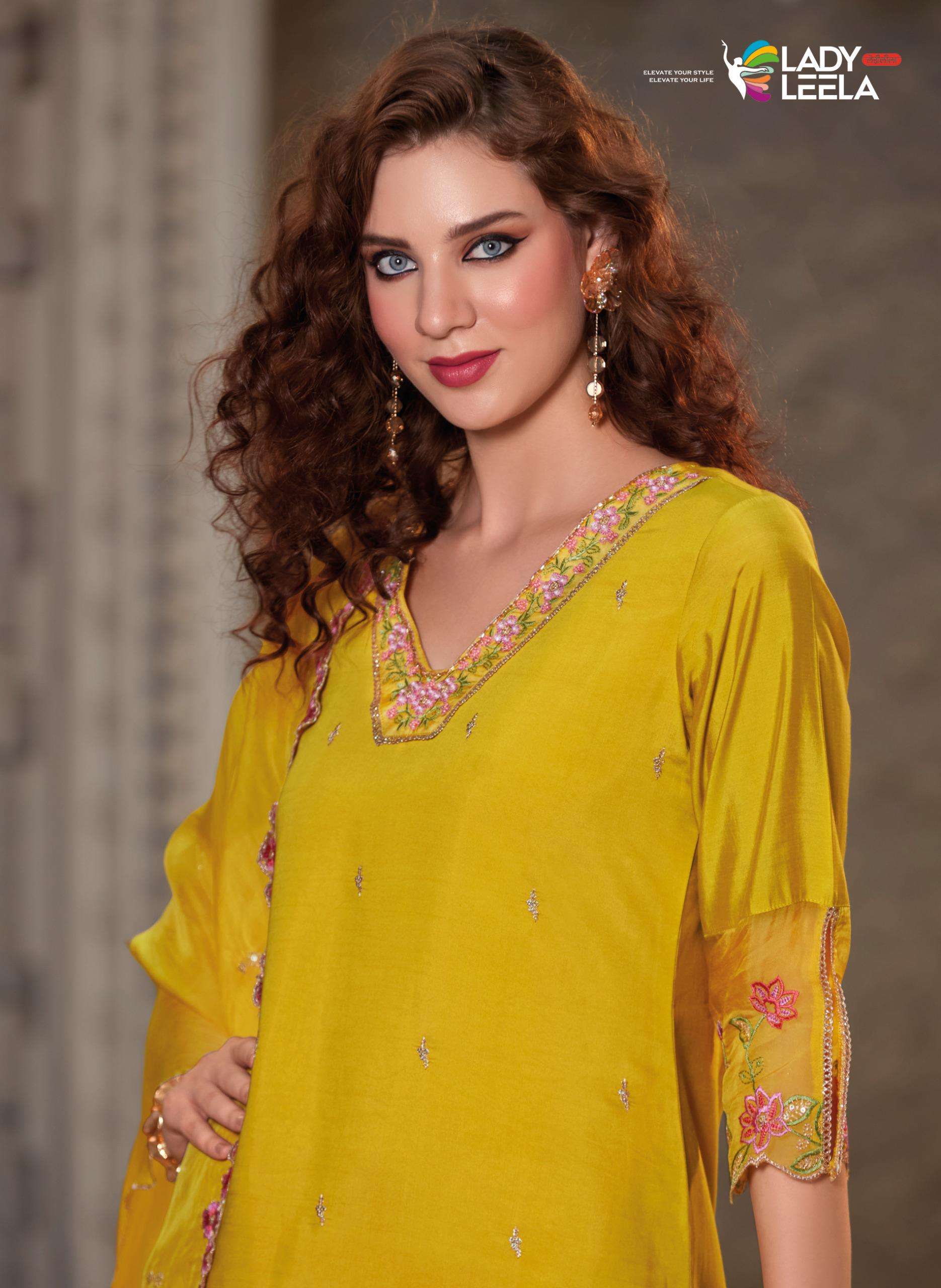 SWAARA BY LADY LEELA EMBRIODARY & HANDWORK ON VISCOSE SILK FABRIC KURTI WITH INNER