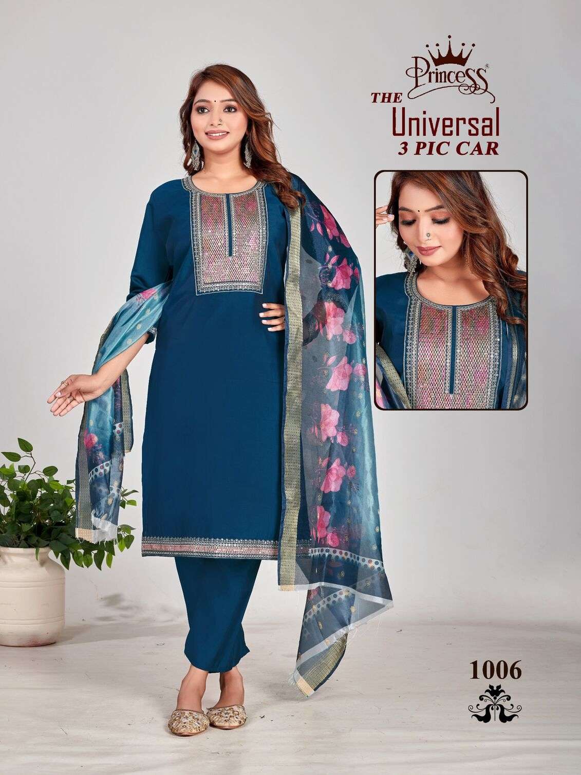 UNIVERSAL-3 BY PRINCESS CREATION IN HEAVY ROMAN SILK WITH COTTAN INNER DIGITAL DUPATTA