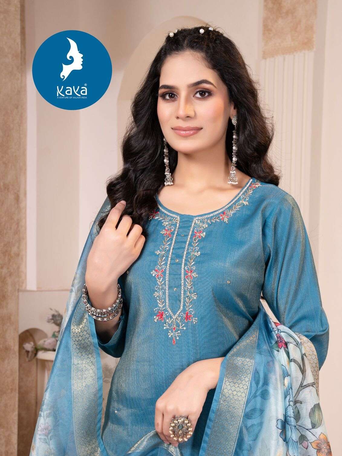 VASTRAM BY KAYA KURTI IN VERTICAN SHIMMER WITH ONESIDE POCKET
