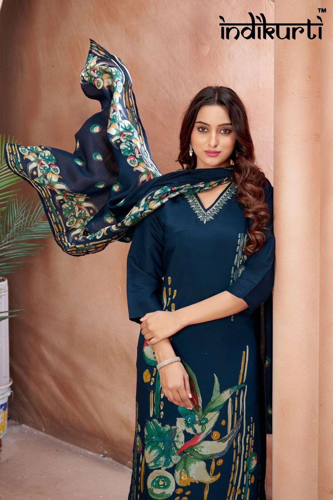 VIDHI BY INDIKURTI WITH VETICAN FOIL PRINT &  DISCHARGE PV ROMAN FOIL PRINT PLACEMENT PRINTS