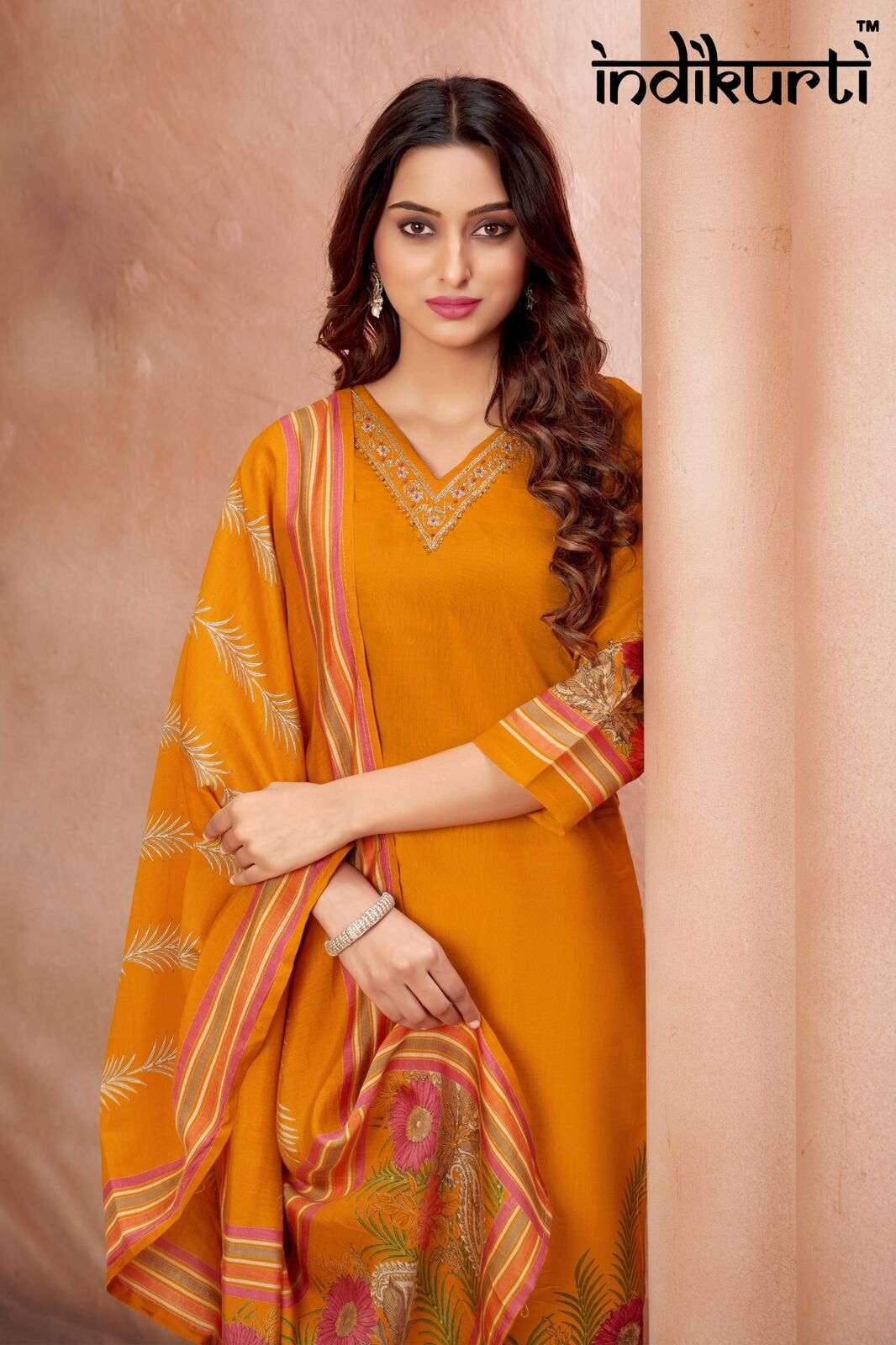 VIDHI BY INDIKURTI WITH VETICAN FOIL PRINT &  DISCHARGE PV ROMAN FOIL PRINT PLACEMENT PRINTS