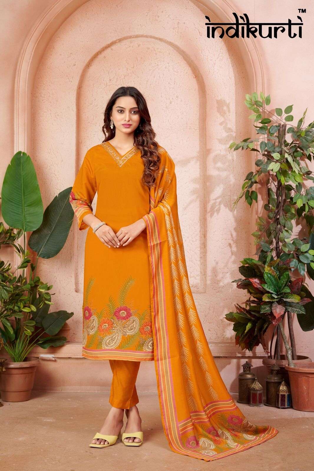 VIDHI BY INDIKURTI WITH VETICAN FOIL PRINT &  DISCHARGE PV ROMAN FOIL PRINT PLACEMENT PRINTS