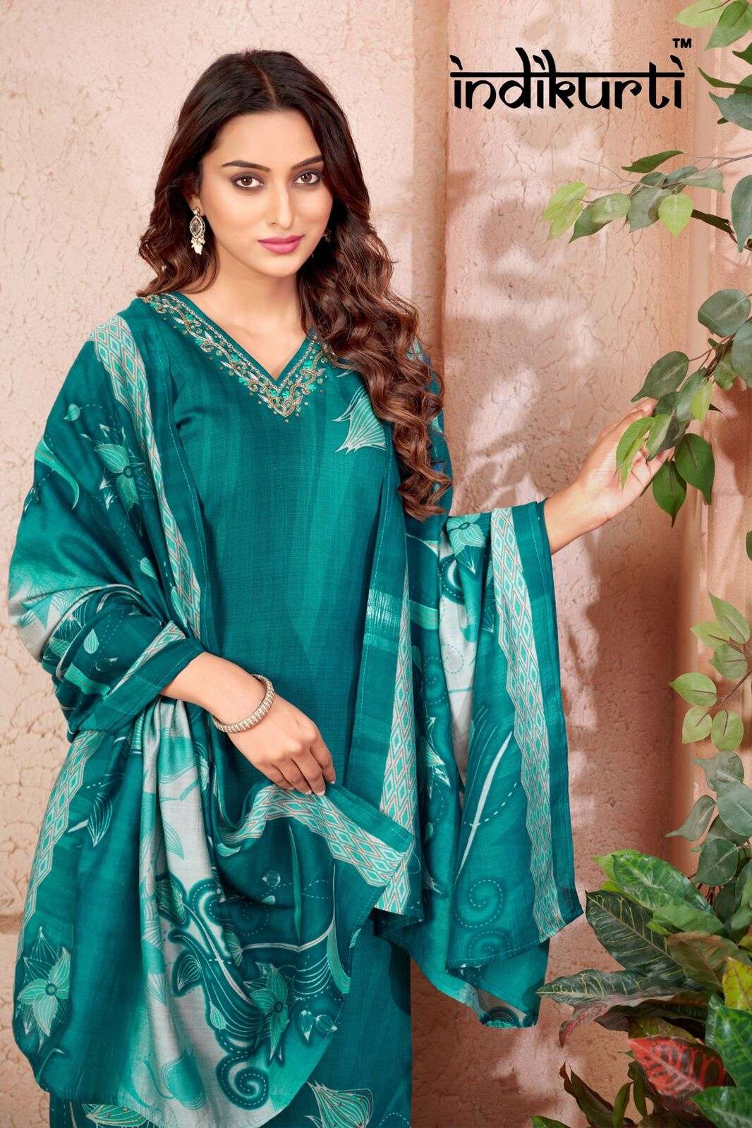 VIDHI BY INDIKURTI WITH VETICAN FOIL PRINT &  DISCHARGE PV ROMAN FOIL PRINT PLACEMENT PRINTS