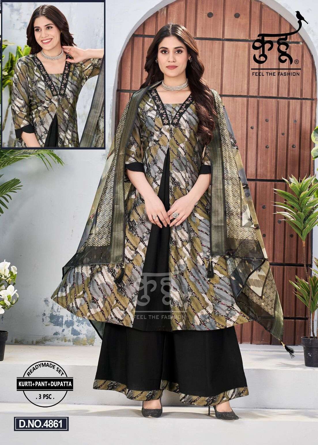 VOL-4 BY KUHOO IN INAR ATTECH FANCY FABRIC PLAZO