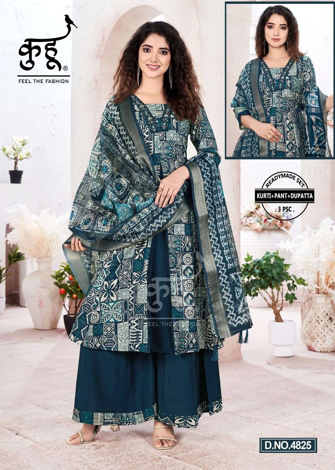 VOL-2 BY KUHOO IN FANCY FABRIC PLAZO AND COTTON MUL INAR 