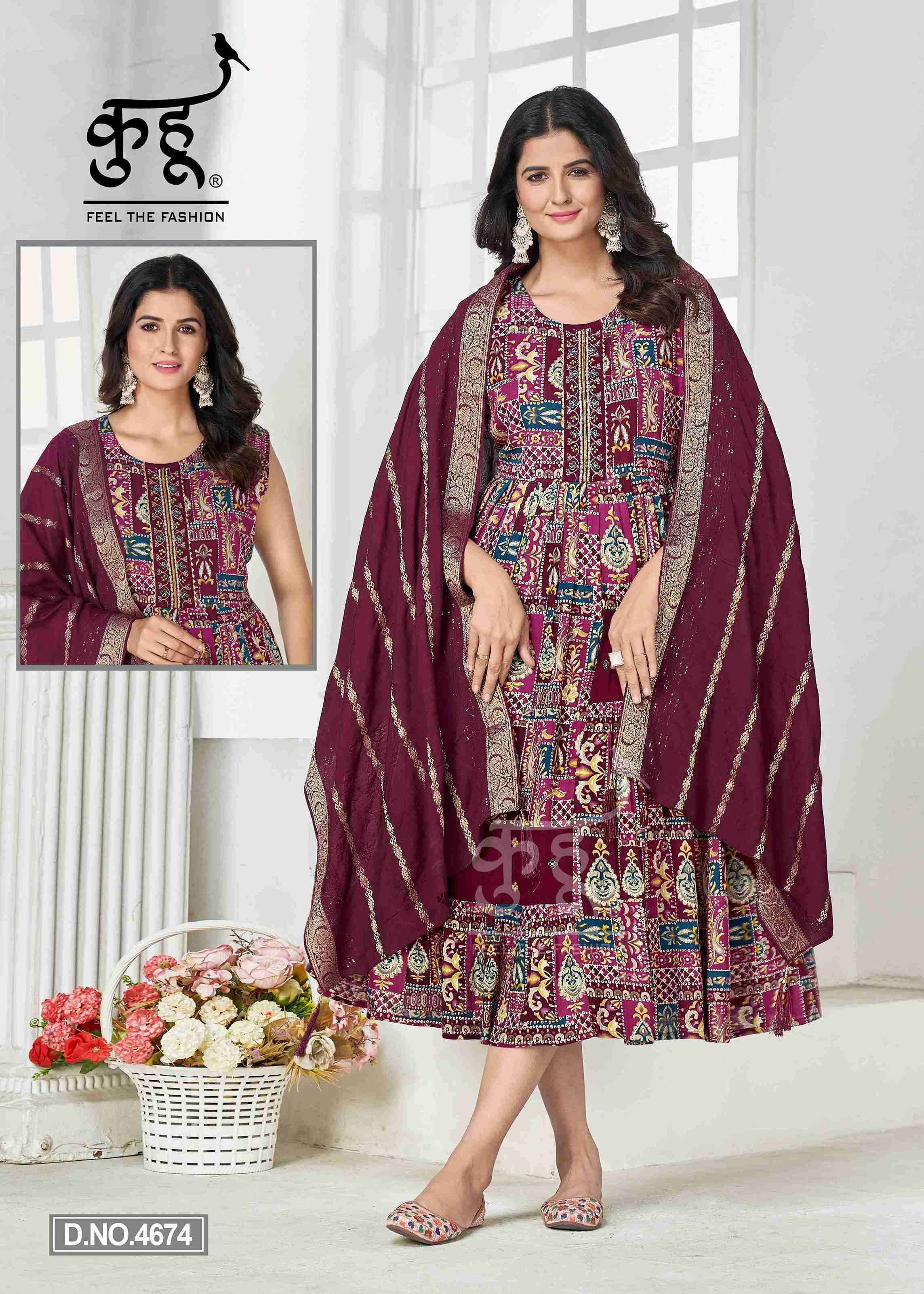 VOL-8 BY KUHOO KURTIS DUPATTA ONLY COMBO PICK 