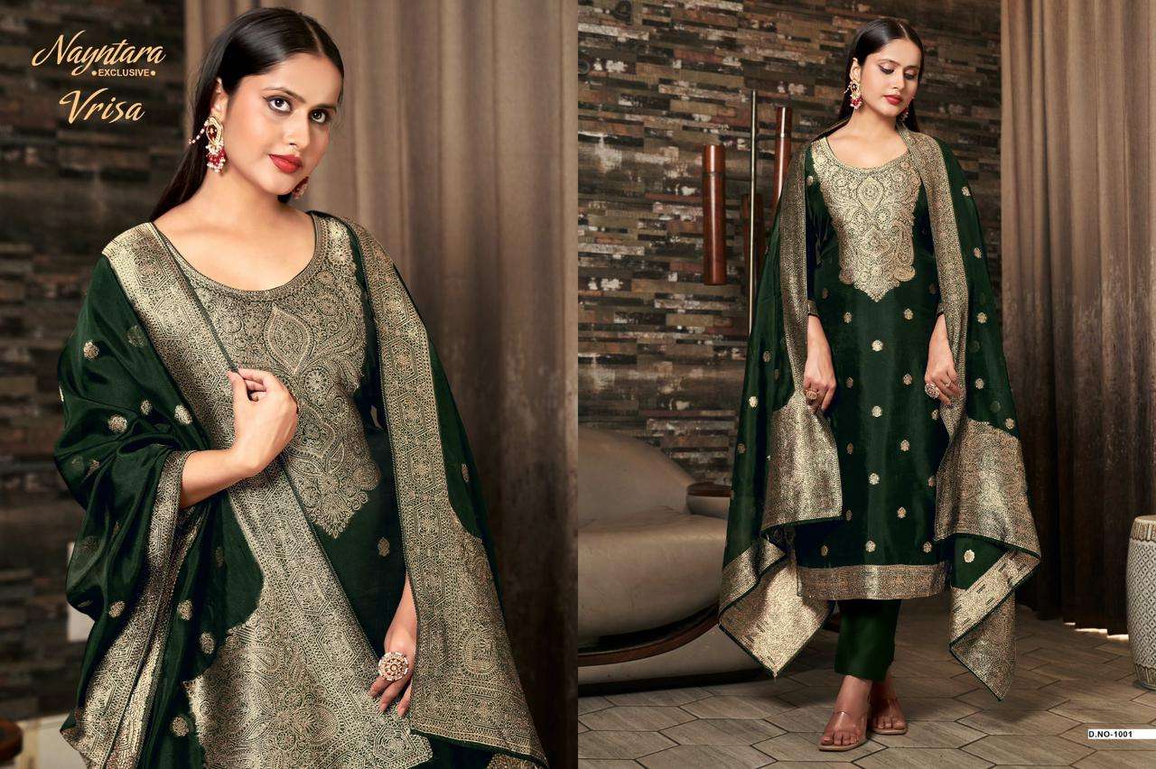 VRISA BY NAYNTARA IN PREMIUM VISCOSE WOVEN SILK JACQUARD WITH HAND WORK