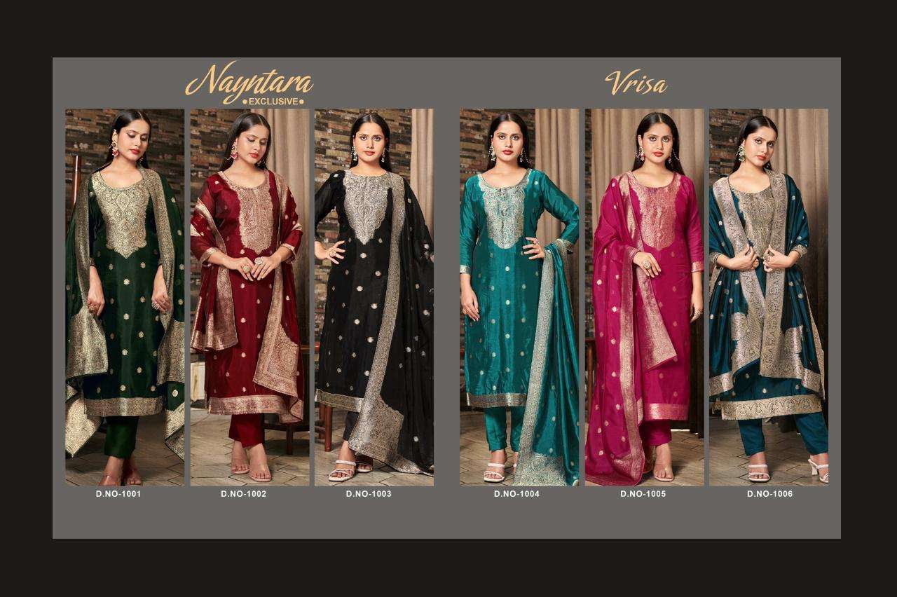 VRISA BY NAYNTARA IN PREMIUM VISCOSE WOVEN SILK JACQUARD WITH HAND WORK