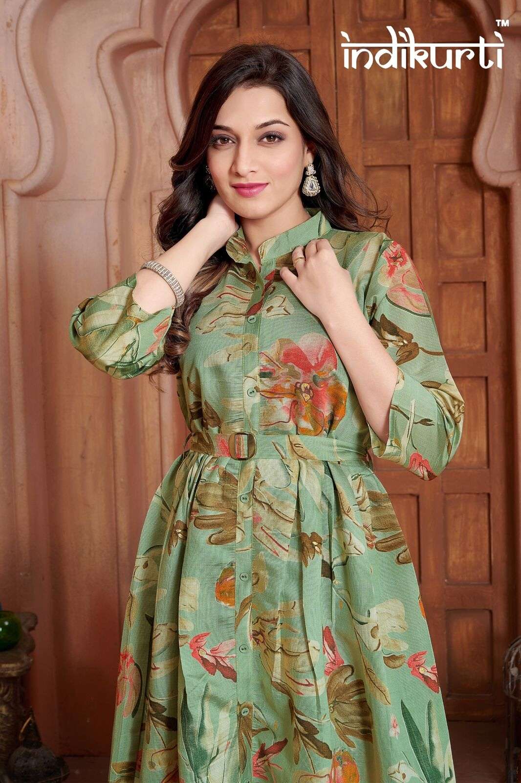  ZALAK GHERA TOPS BY INDIKURTI IN VERTICAN FOIL PRINT