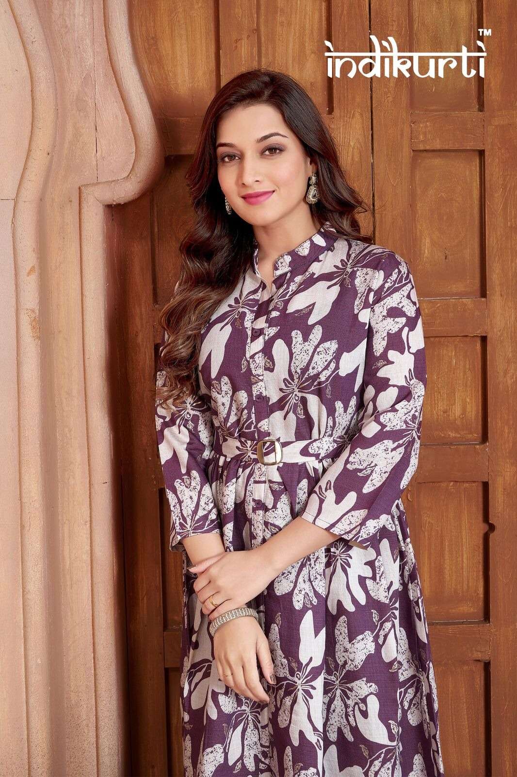  ZALAK GHERA TOPS BY INDIKURTI IN VERTICAN FOIL PRINT