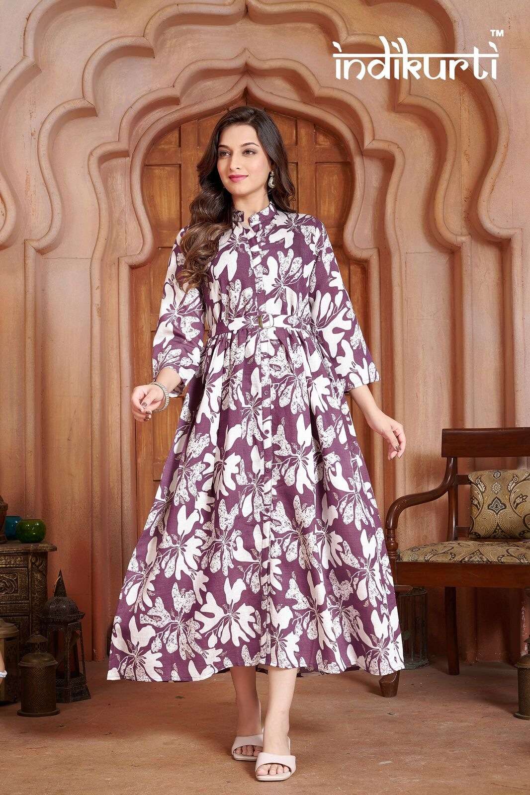  ZALAK GHERA TOPS BY INDIKURTI IN VERTICAN FOIL PRINT