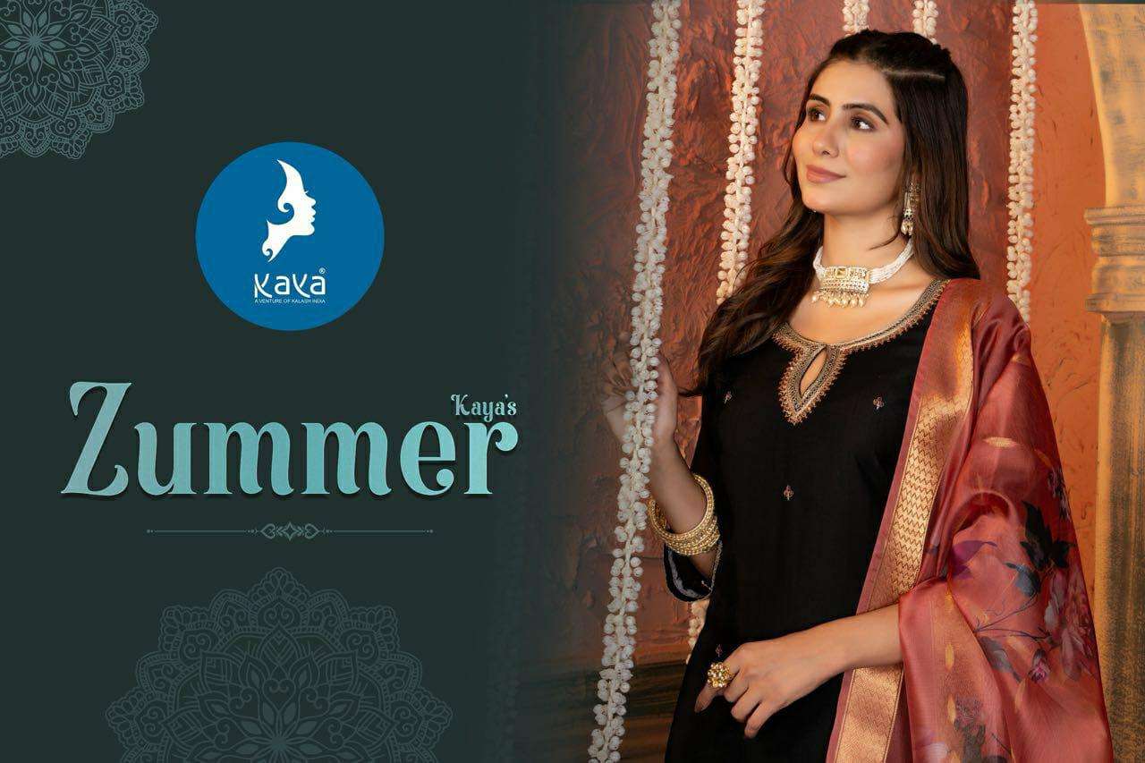 ZUMMER BY KAYA KURTI IN VERTICAN SILK WITH INNER AND ONESIDE POCKET WITH SOFT ORGANZA WITH DIGITAL PRINT DUPATTA