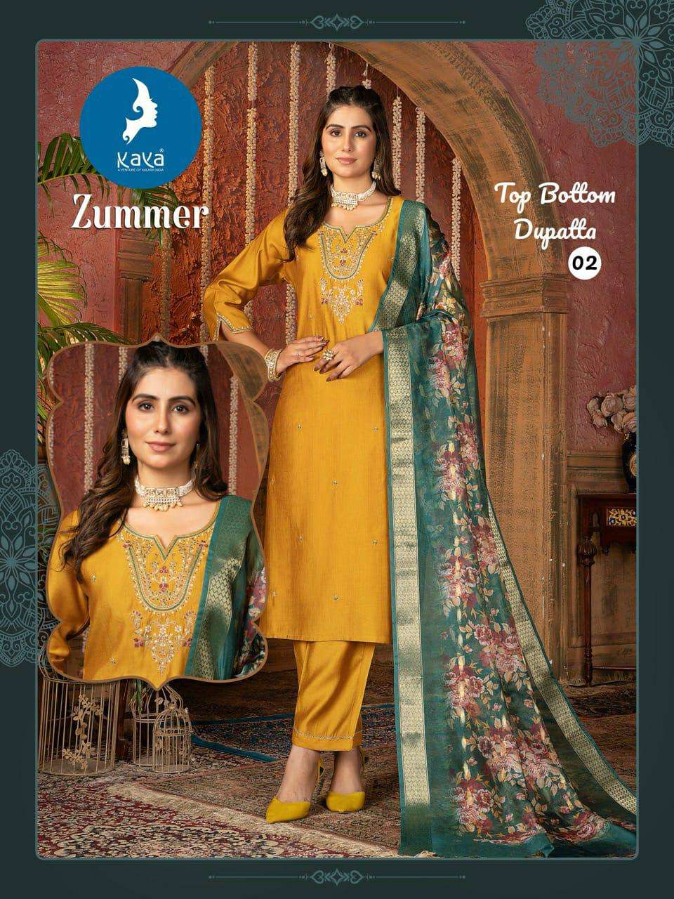 ZUMMER BY KAYA KURTI IN VERTICAN SILK WITH INNER AND ONESIDE POCKET WITH SOFT ORGANZA WITH DIGITAL PRINT DUPATTA