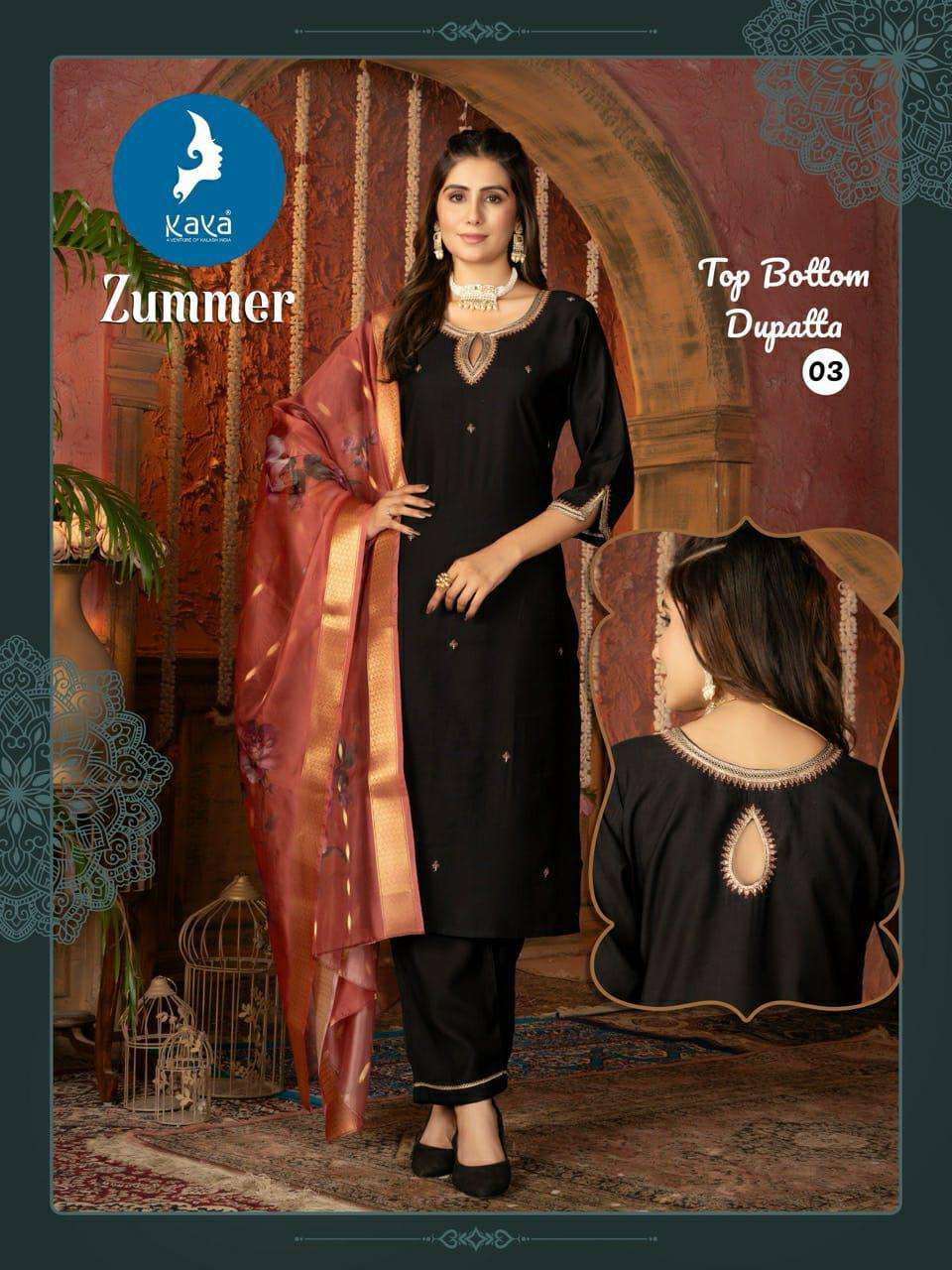 ZUMMER BY KAYA KURTI IN VERTICAN SILK WITH INNER AND ONESIDE POCKET WITH SOFT ORGANZA WITH DIGITAL PRINT DUPATTA