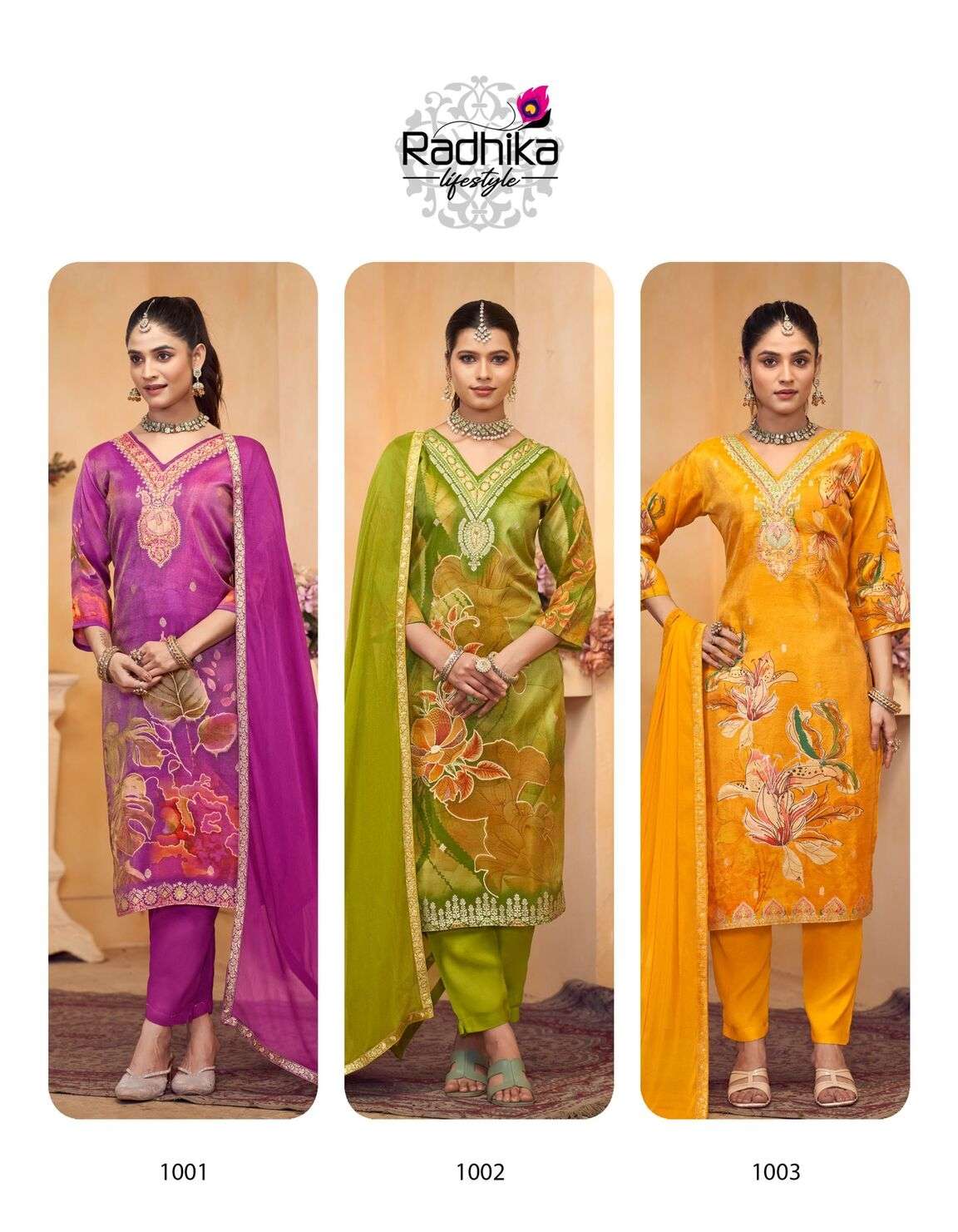AANCHAL VOL-1 BY RADHIKA LIFE STYLE IN PURE TISSUE SCHIMMER SILK WITH HANDWORK