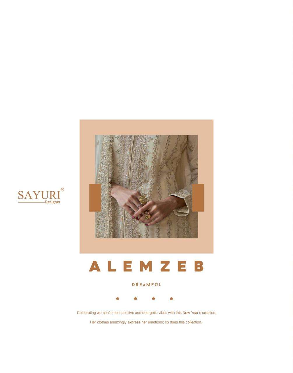 ALEMZEB BY SAYURI DESIGNER IN PREMIUM REAL CHINON SILK FULL HEAVY LOOK EMBROIDERED