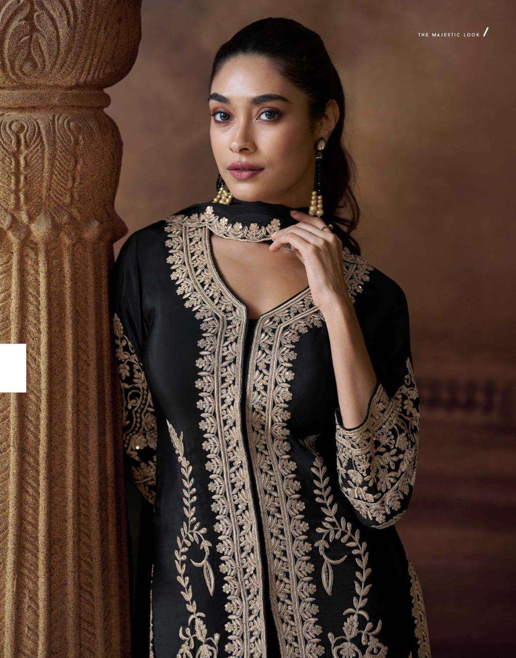 ALEMZEB BY SAYURI DESIGNER IN PREMIUM REAL CHINON SILK FULL HEAVY LOOK EMBROIDERED
