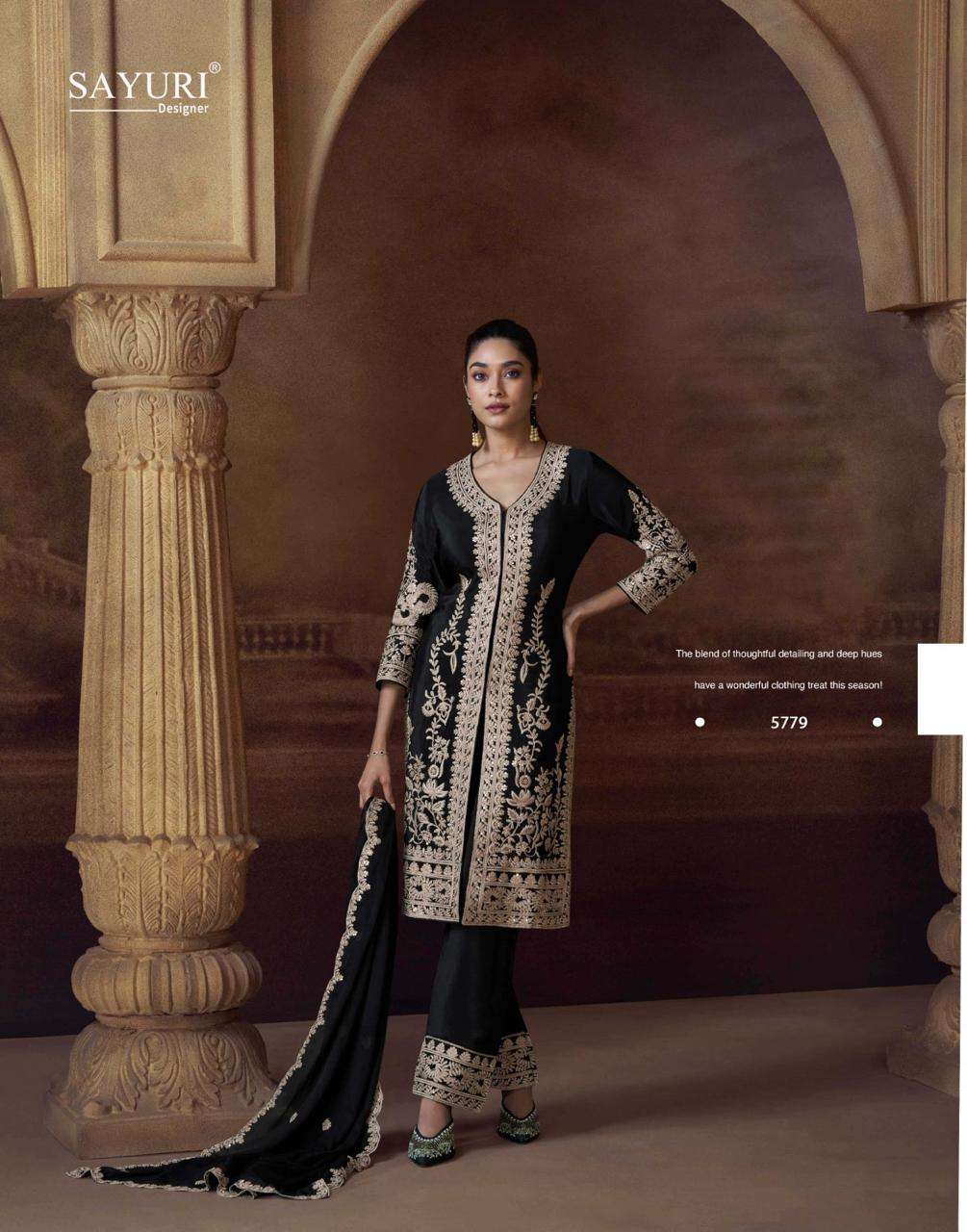 ALEMZEB BY SAYURI DESIGNER IN PREMIUM REAL CHINON SILK FULL HEAVY LOOK EMBROIDERED