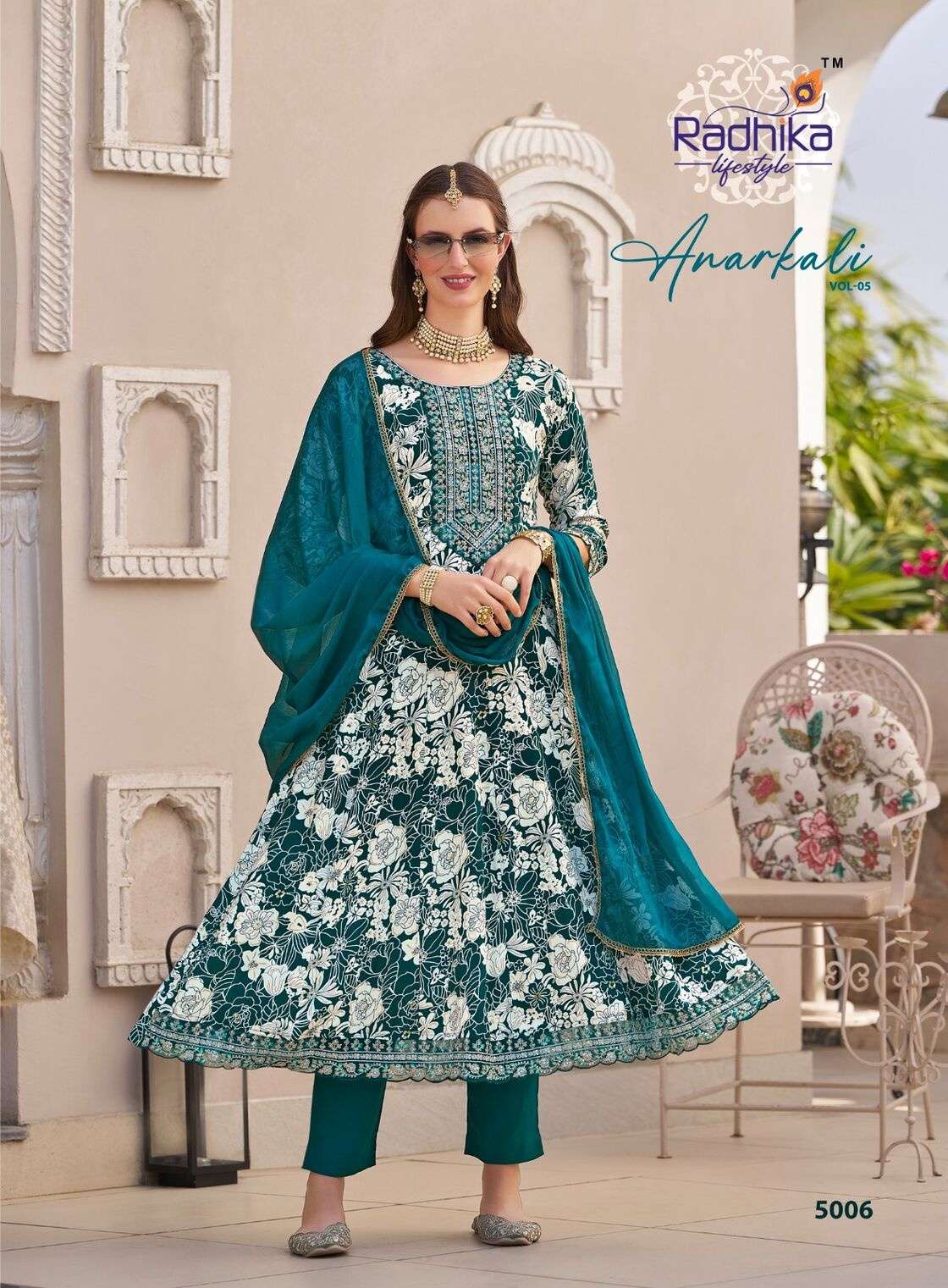 ANARKALI VOL 5 BY RADHIKA LIFESTYLE IN HEAVY REYON FOIL PRINT WITH EMBROIDERY WORK 