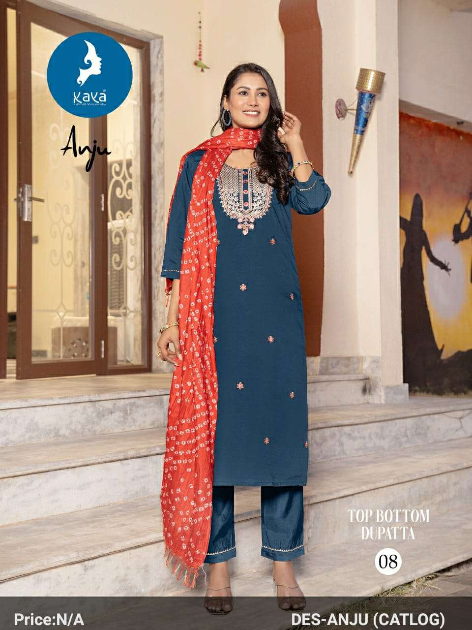 ANJU BY KAYA KURTI IN ROMAN SILK LATEST COLOUR WITH RICH COMBINATION 