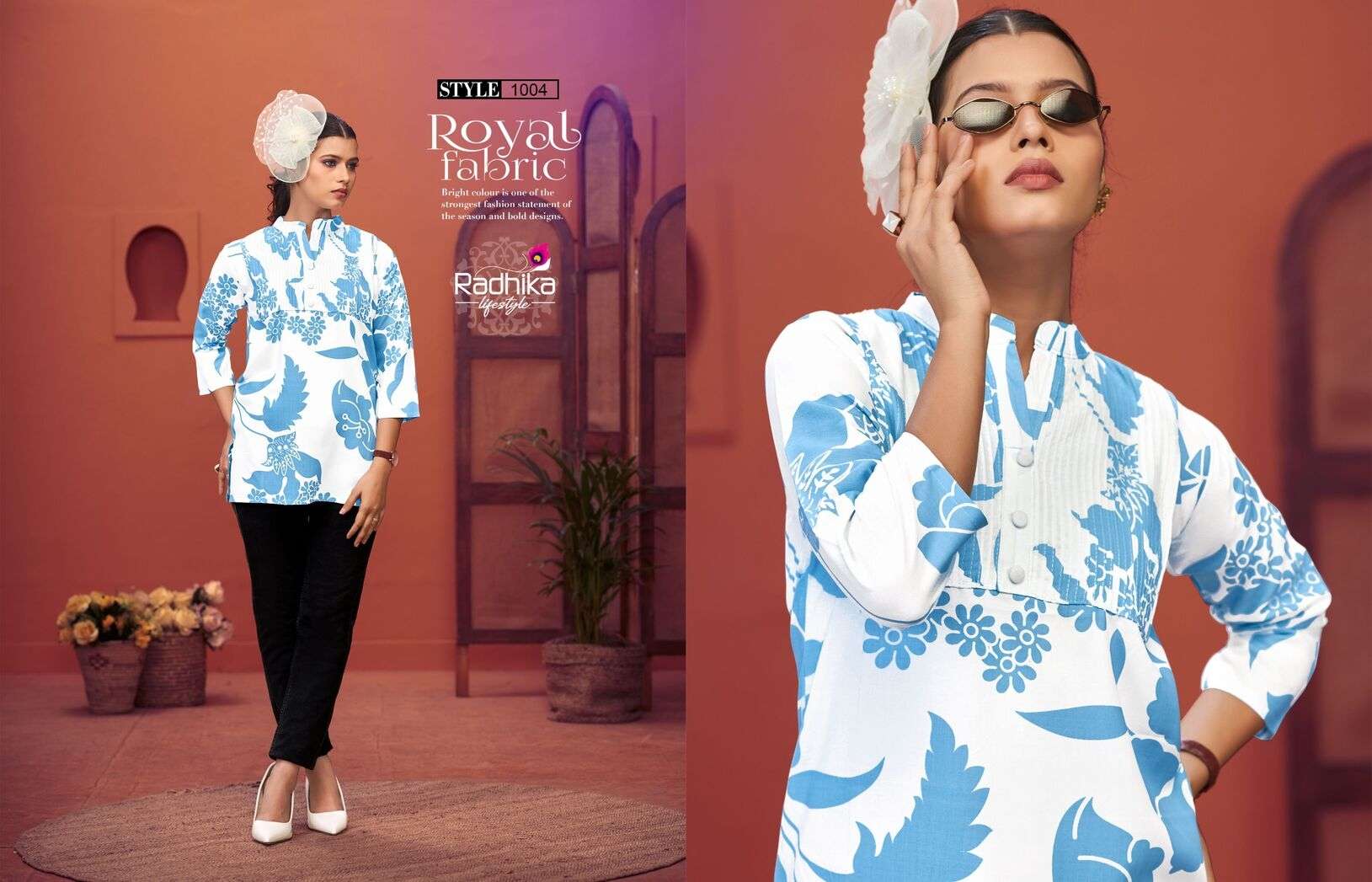 CREST VOL 1 BY RADHIKA LIFE STYLE IN HEAVY REYON PRINT SHORT TOPS