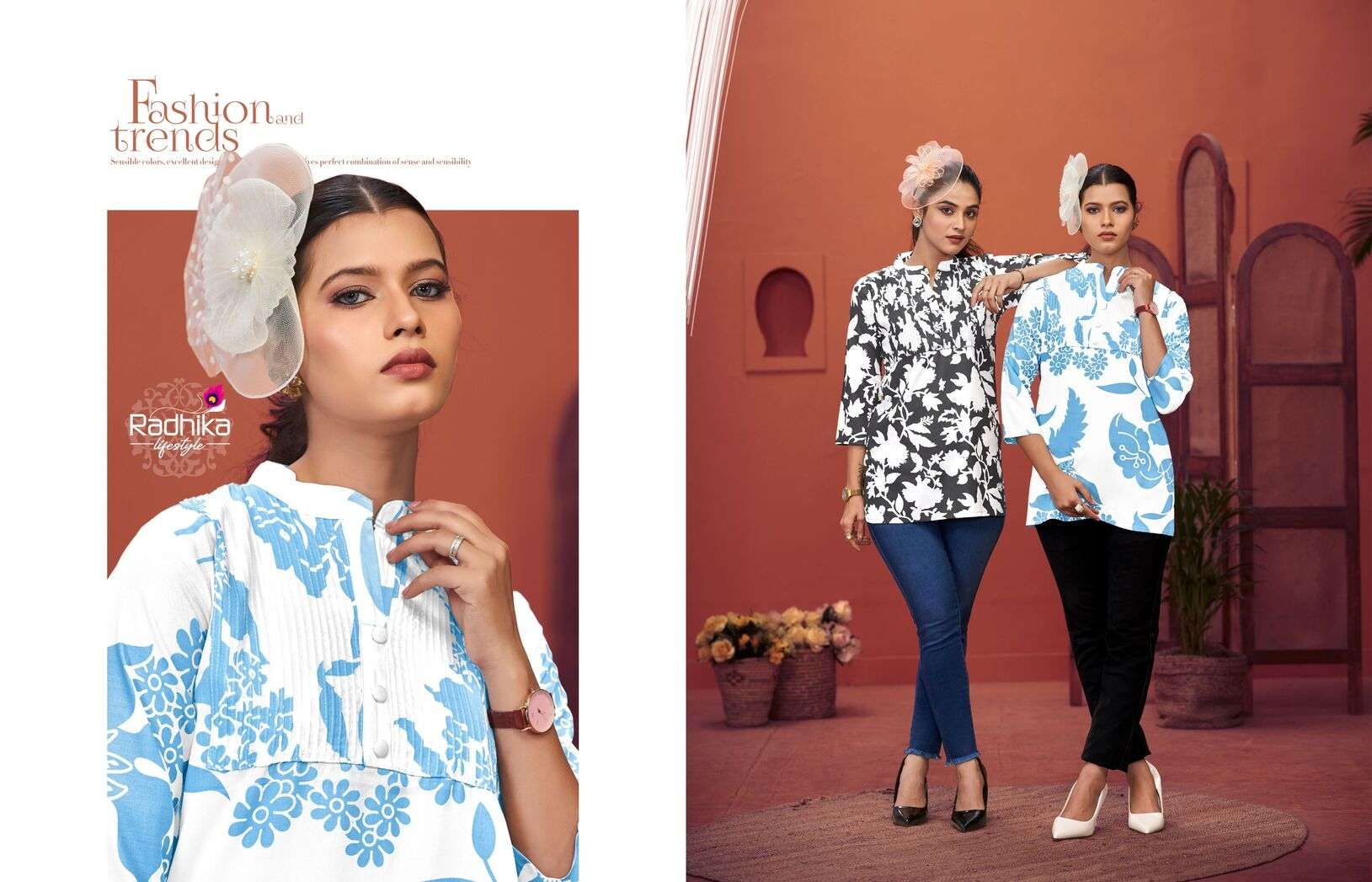 CREST VOL 1 BY RADHIKA LIFE STYLE IN HEAVY REYON PRINT SHORT TOPS