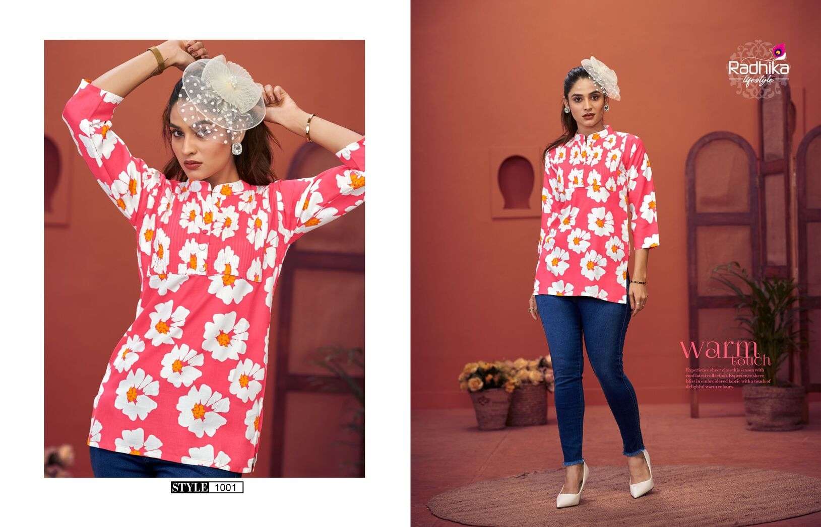 CREST VOL 1 BY RADHIKA LIFE STYLE IN HEAVY REYON PRINT SHORT TOPS