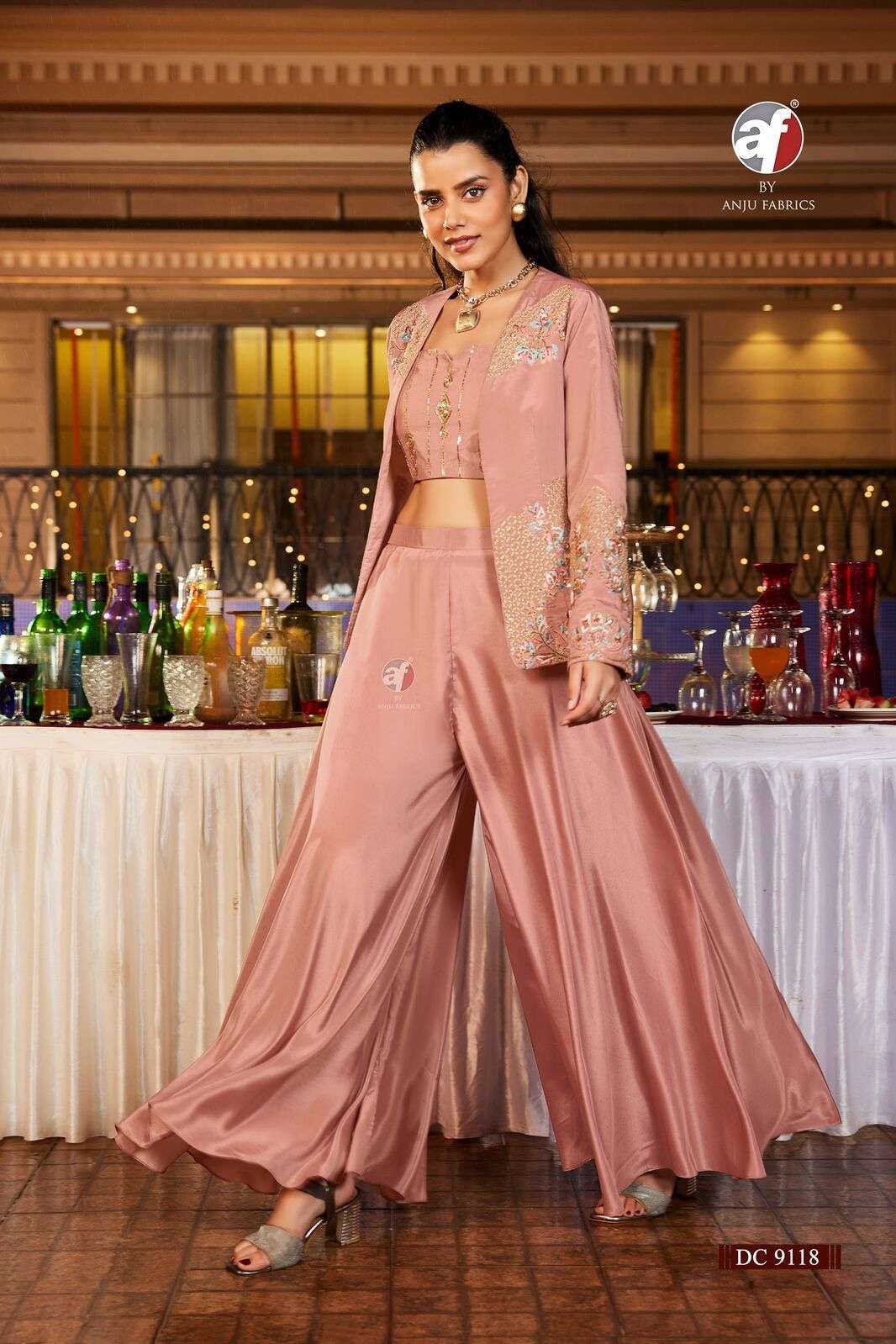 D.NO:- DC 9118 BY ANJU FABRICS IN PURE NATURAL CREPE WITH PURE HEAVY HANDWORK 