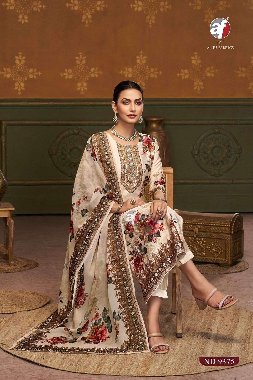 D.NO:- ND 9375 BY ANJU FABRICS IN VISCOSE SILK WITH PURE HANDWORK 