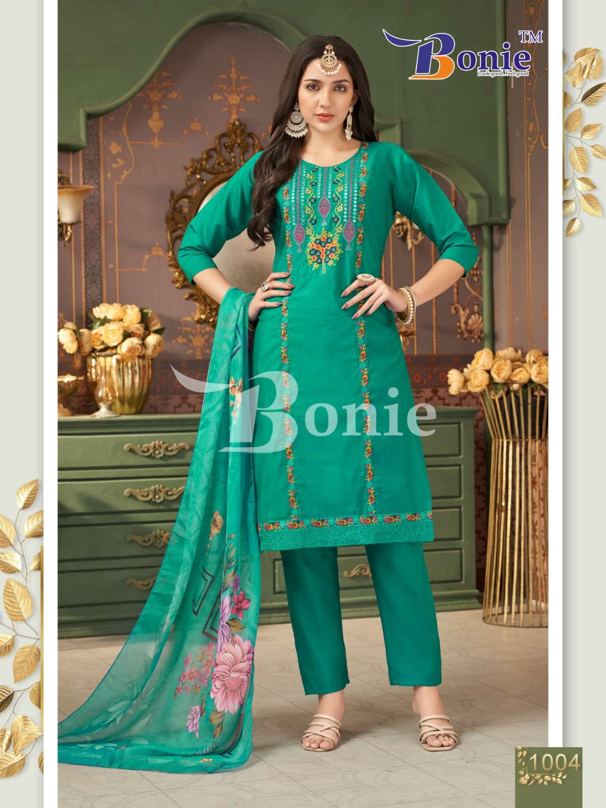 FARAH VOL-1 BY BONIE IN ROMAN EMBORSE WITH HEAVY EMBROIDERY WORK IN TOP